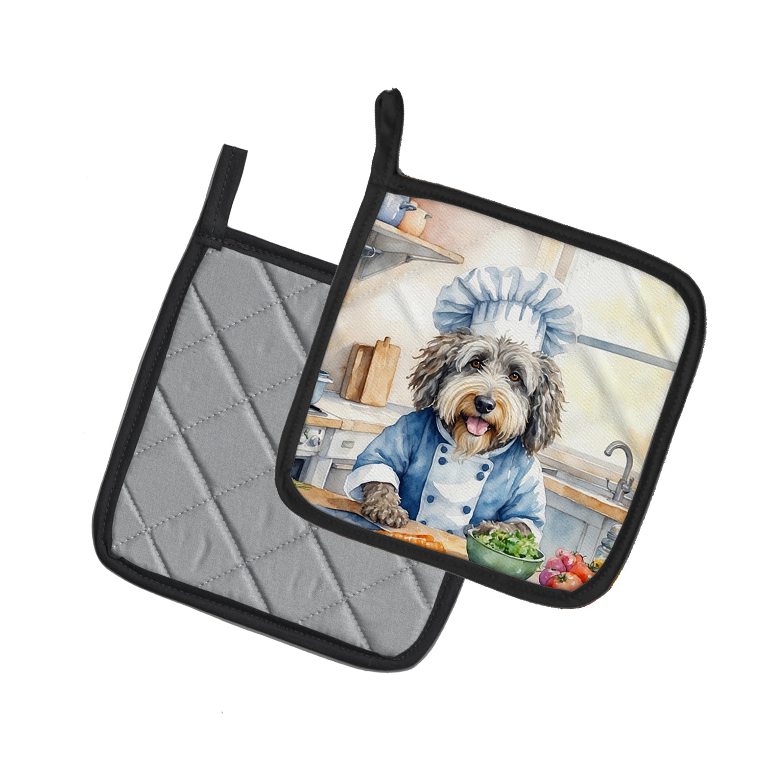 Buy this Bergamasco Sheepdog The Chef Pair of Pot Holders