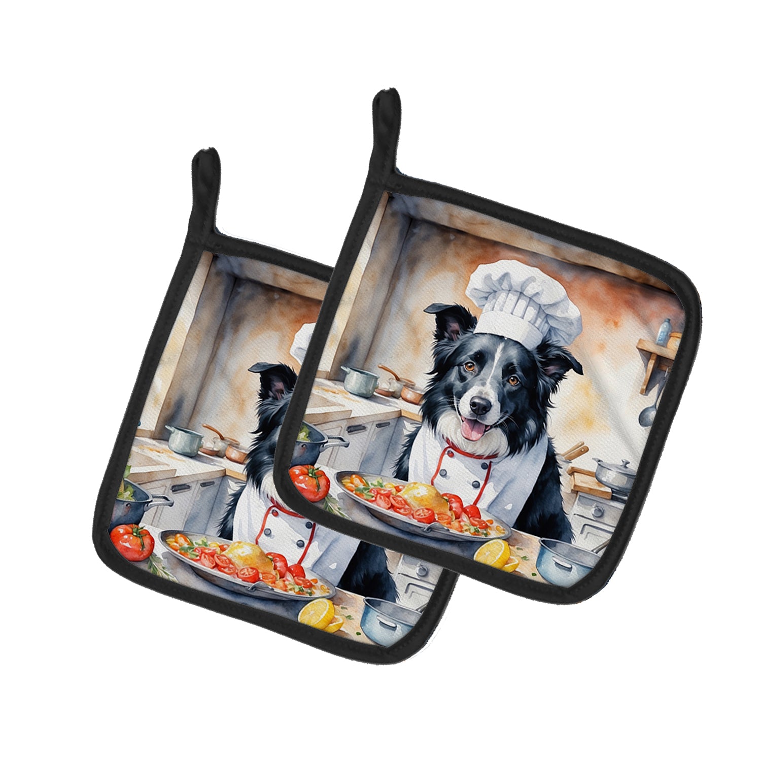 Buy this Border Collie The Chef Pair of Pot Holders
