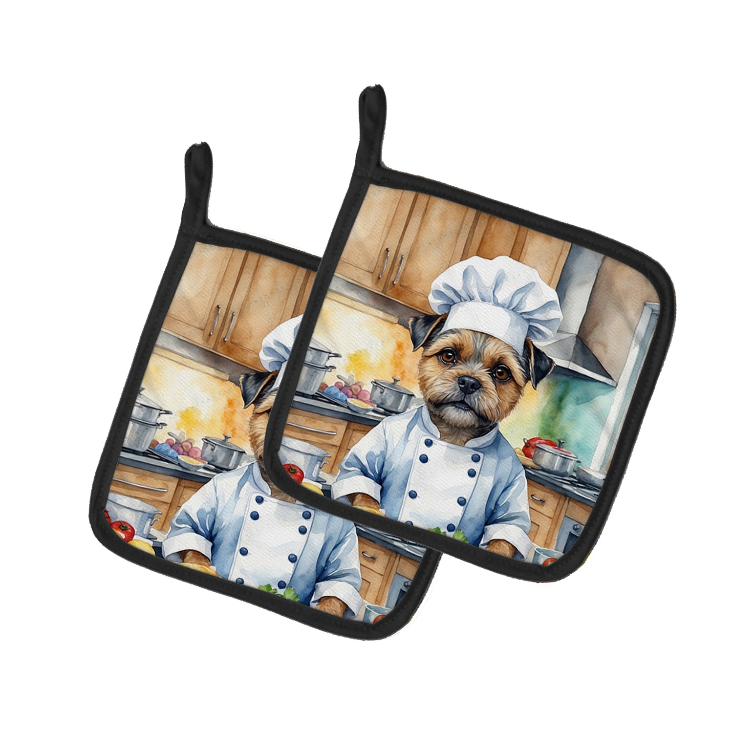 Buy this Border Terrier The Chef Pair of Pot Holders