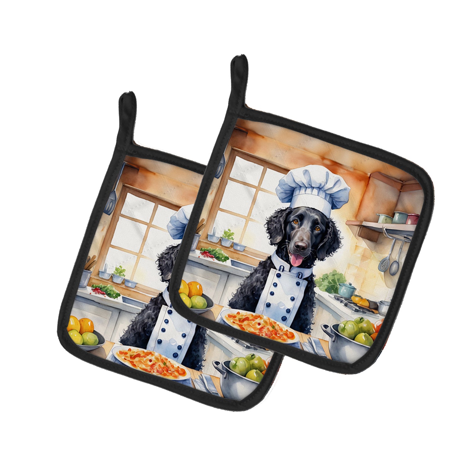 Buy this Curly-Coated Retriever The Chef Pair of Pot Holders