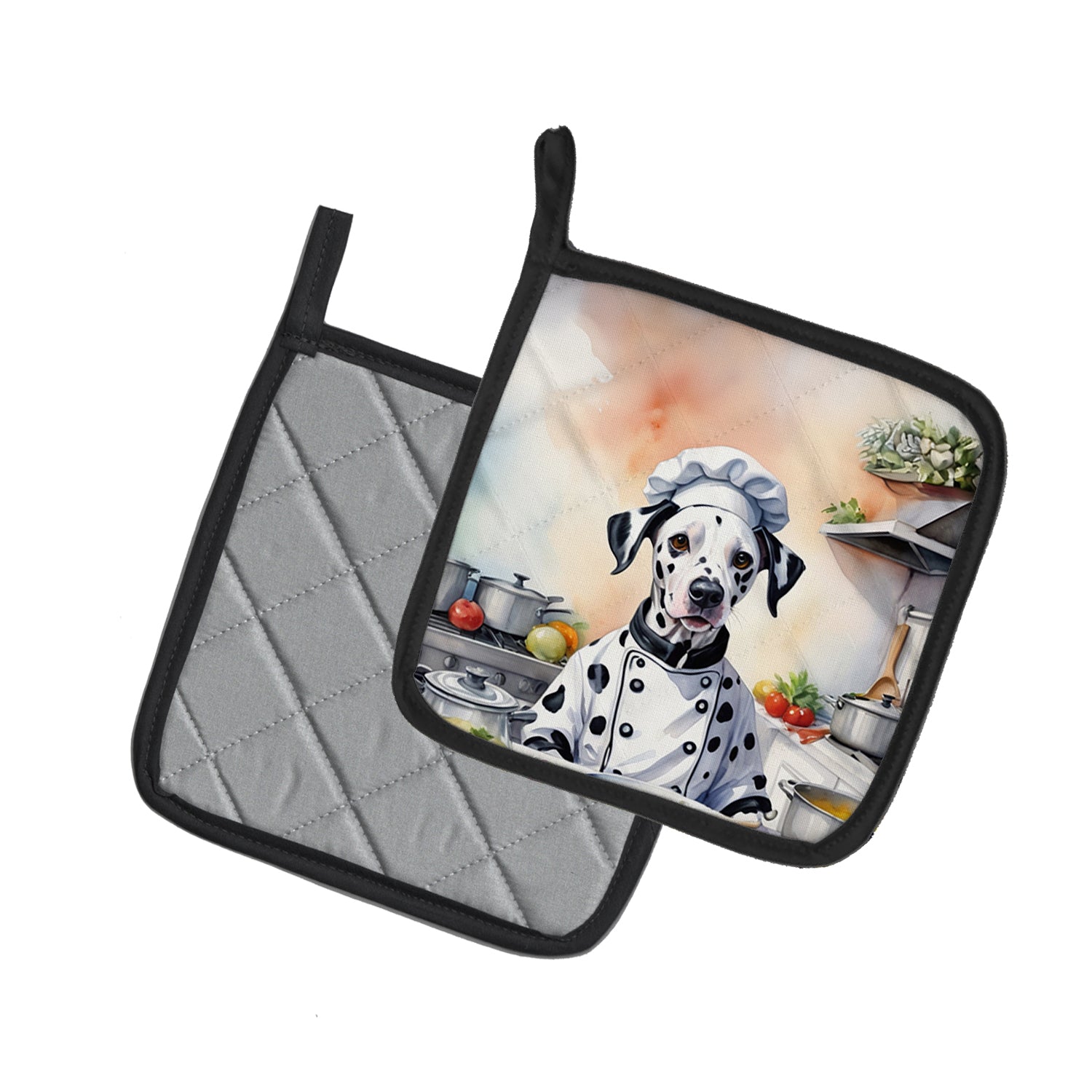 Dalmatian The Chef Pair of Pot Holders