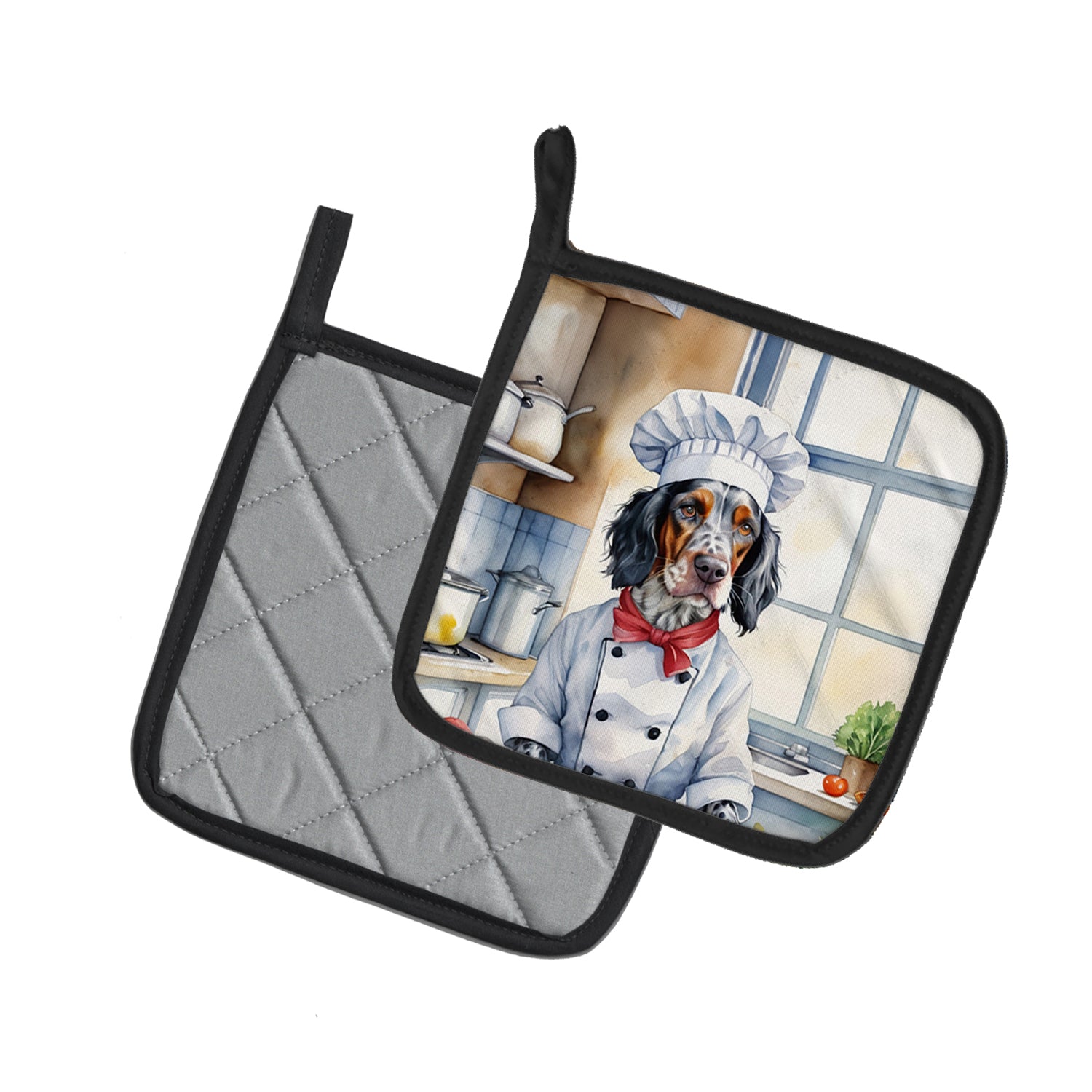English Setter The Chef Pair of Pot Holders