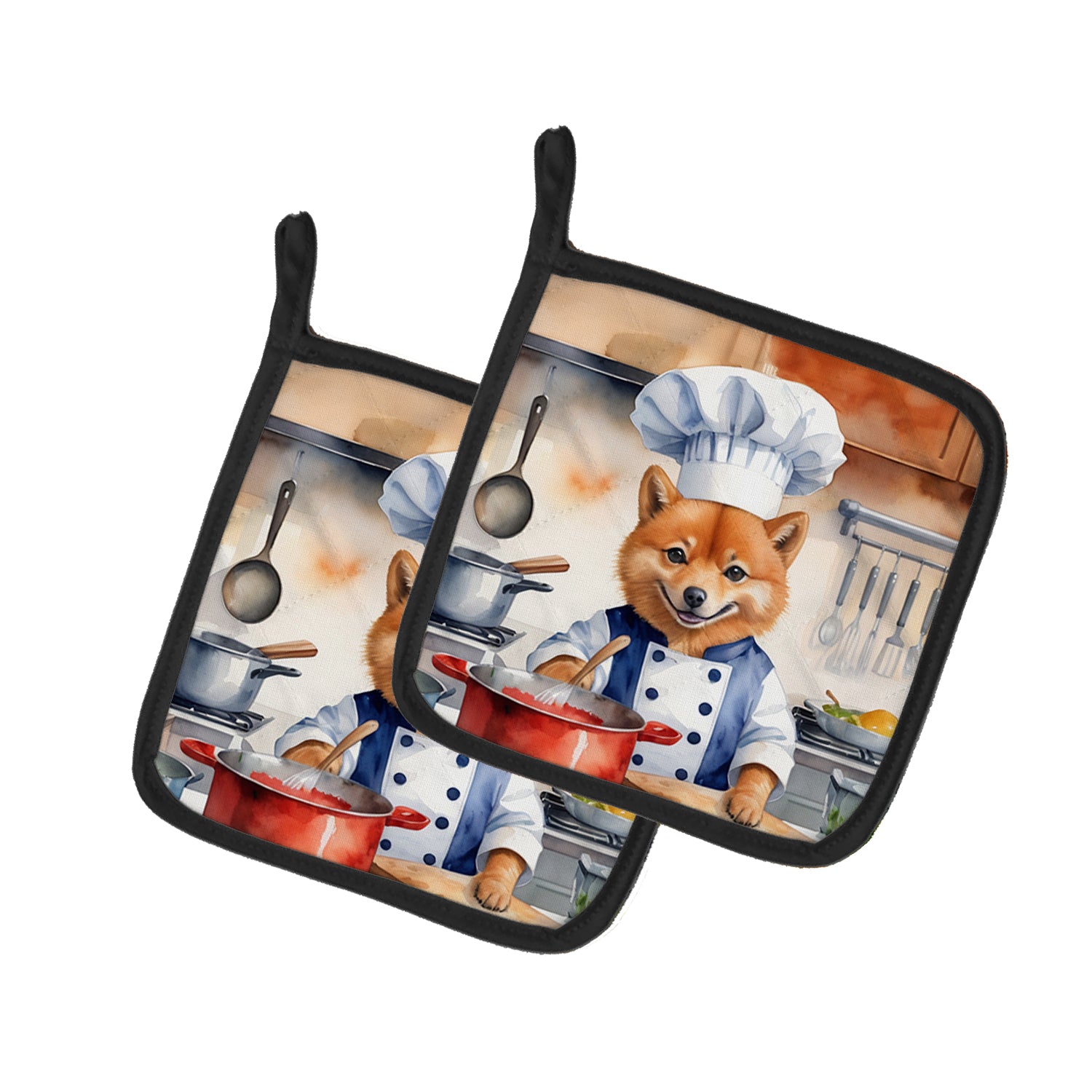 Buy this Finnish Spitz The Chef Pair of Pot Holders