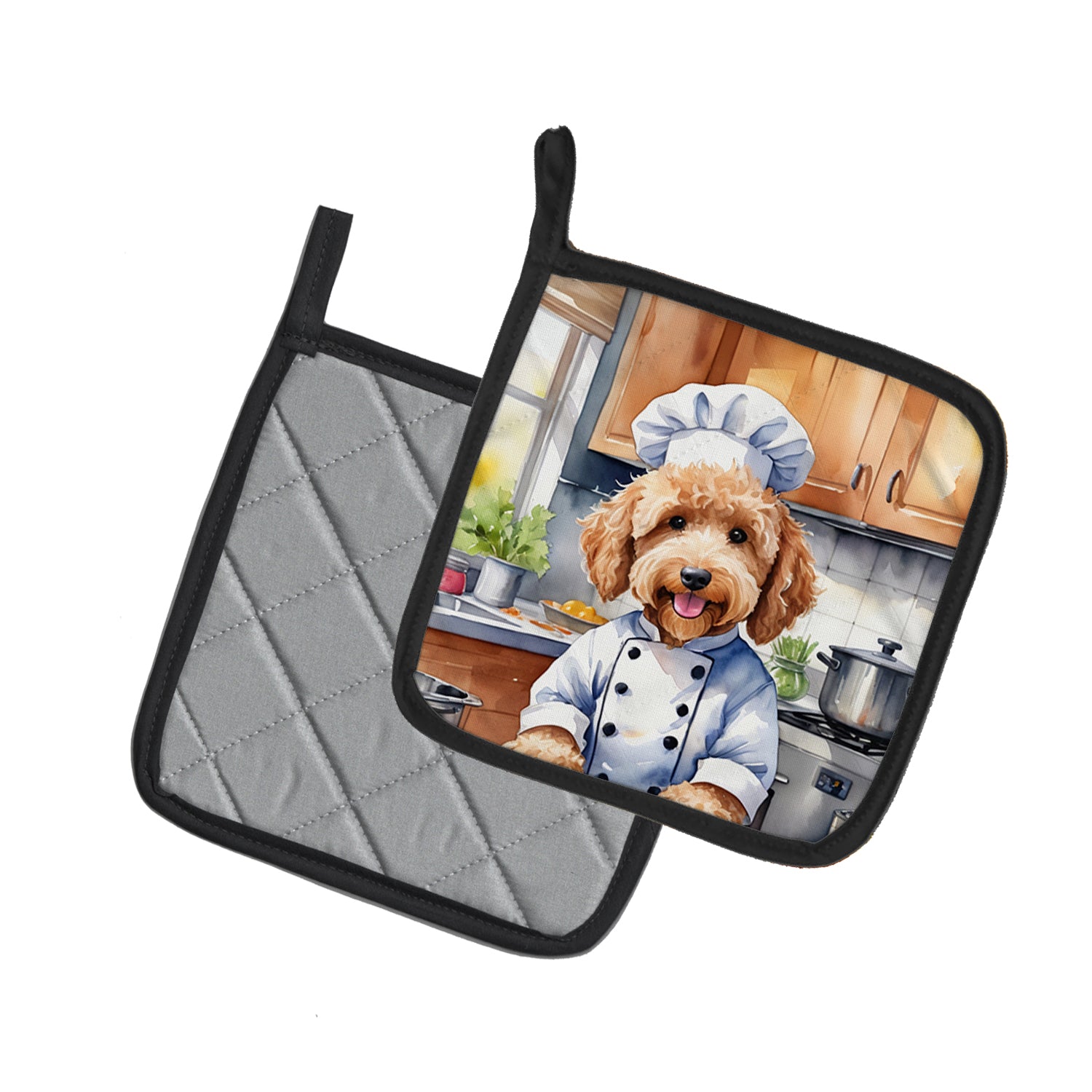 Buy this Goldendoodle The Chef Pair of Pot Holders