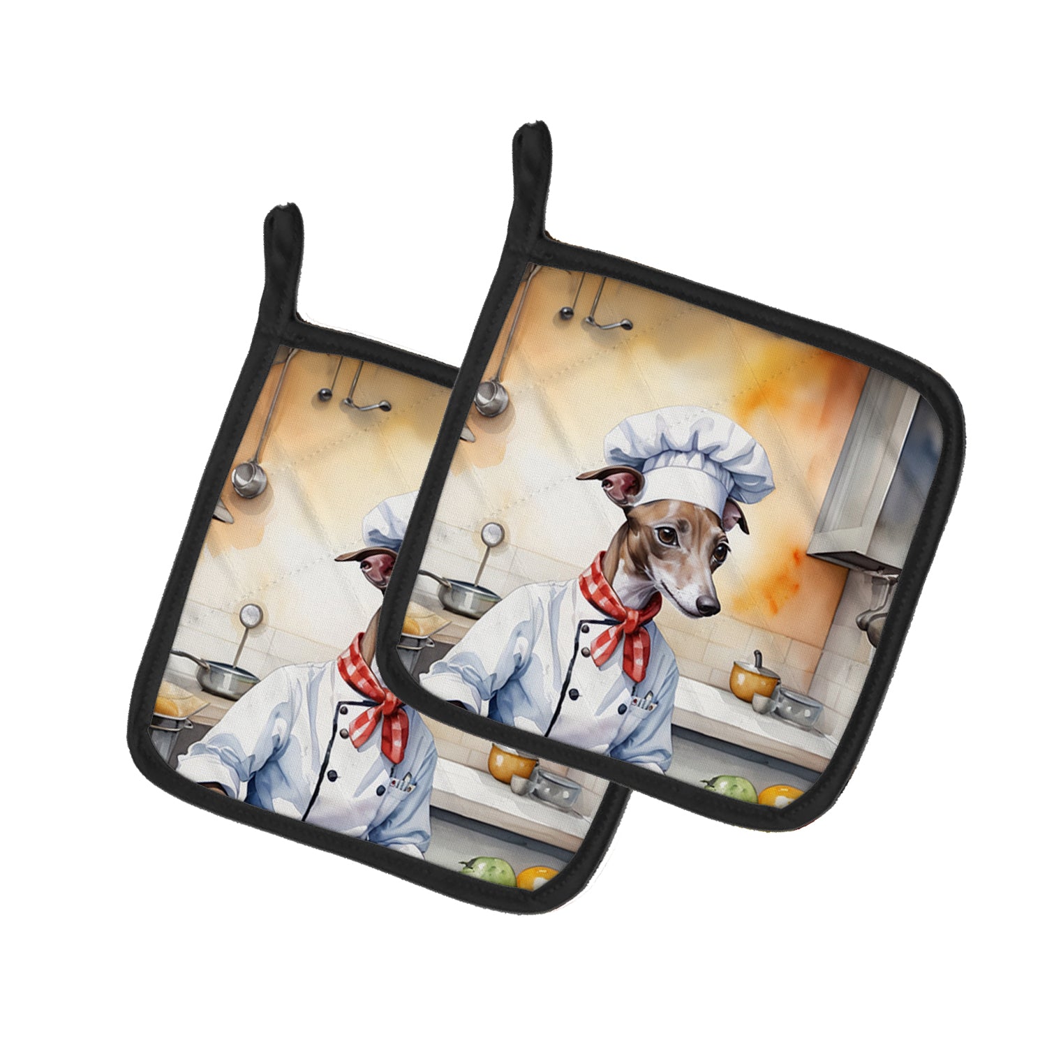 Buy this Italian Greyhound The Chef Pair of Pot Holders