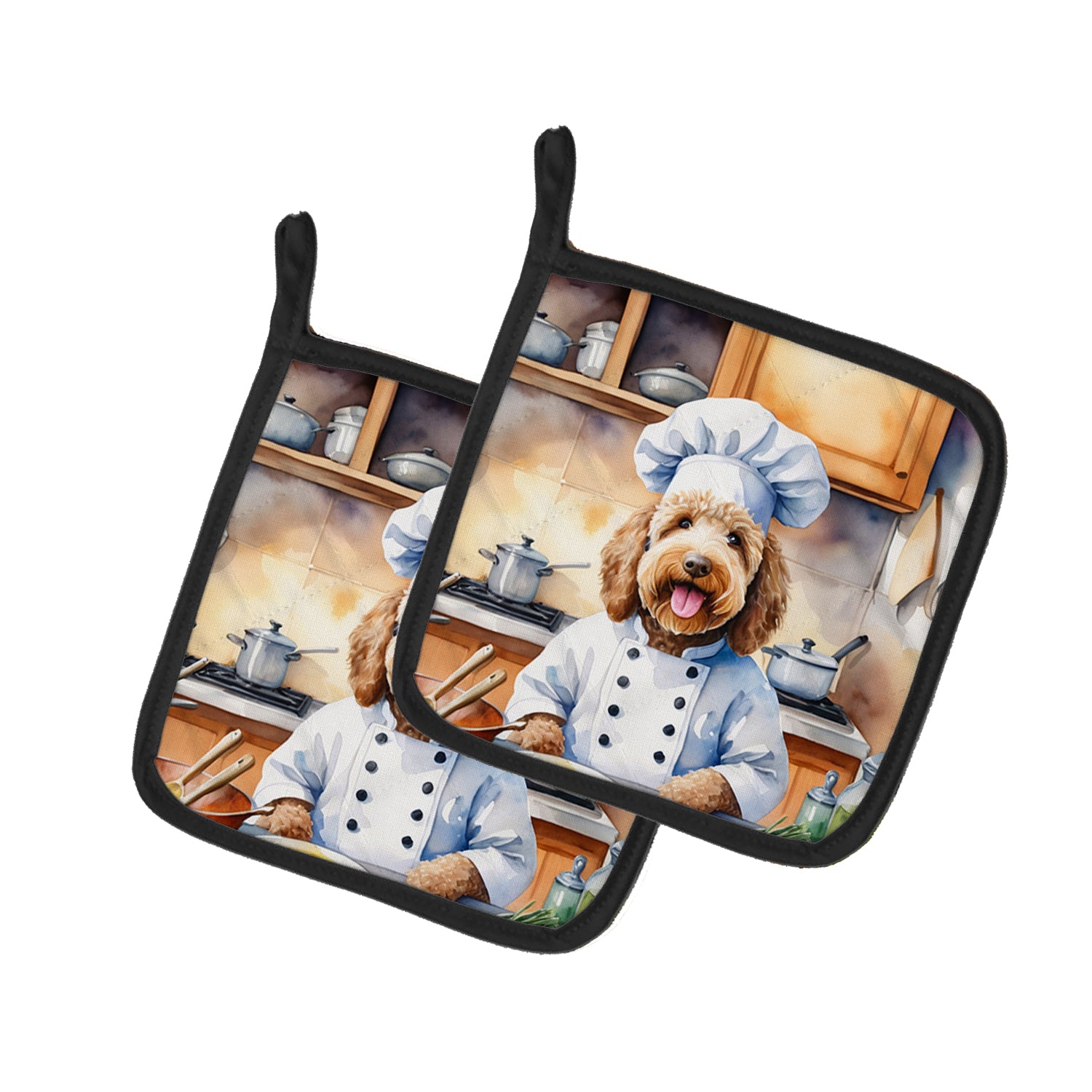 Buy this Labradoodle The Chef Pair of Pot Holders