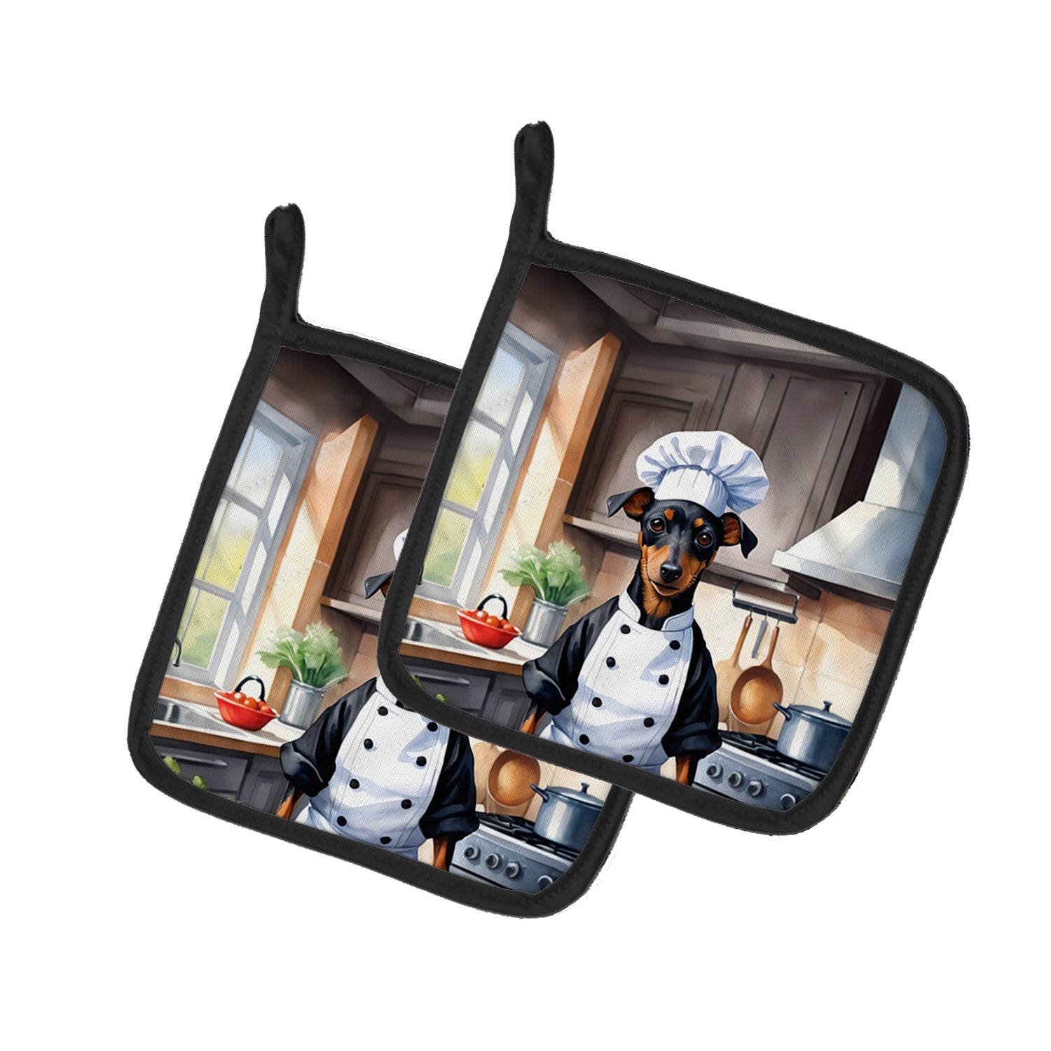 Buy this Manchester Terrier The Chef Pair of Pot Holders