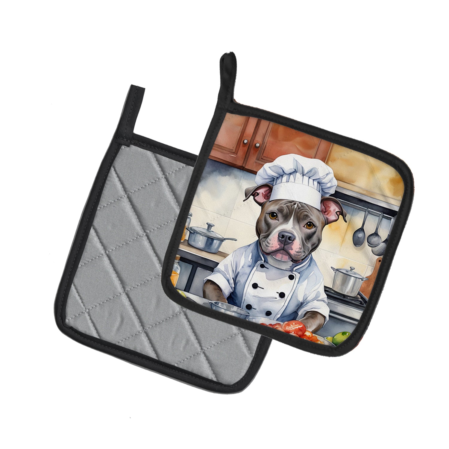 Buy this Pit Bull Terrier The Chef Pair of Pot Holders
