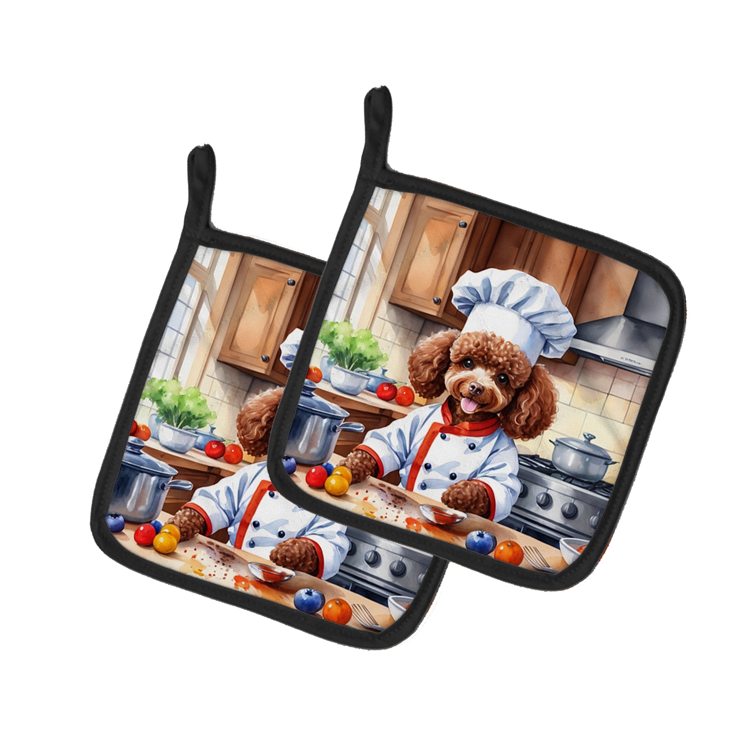 Buy this Chocolate Poodle The Chef Pair of Pot Holders