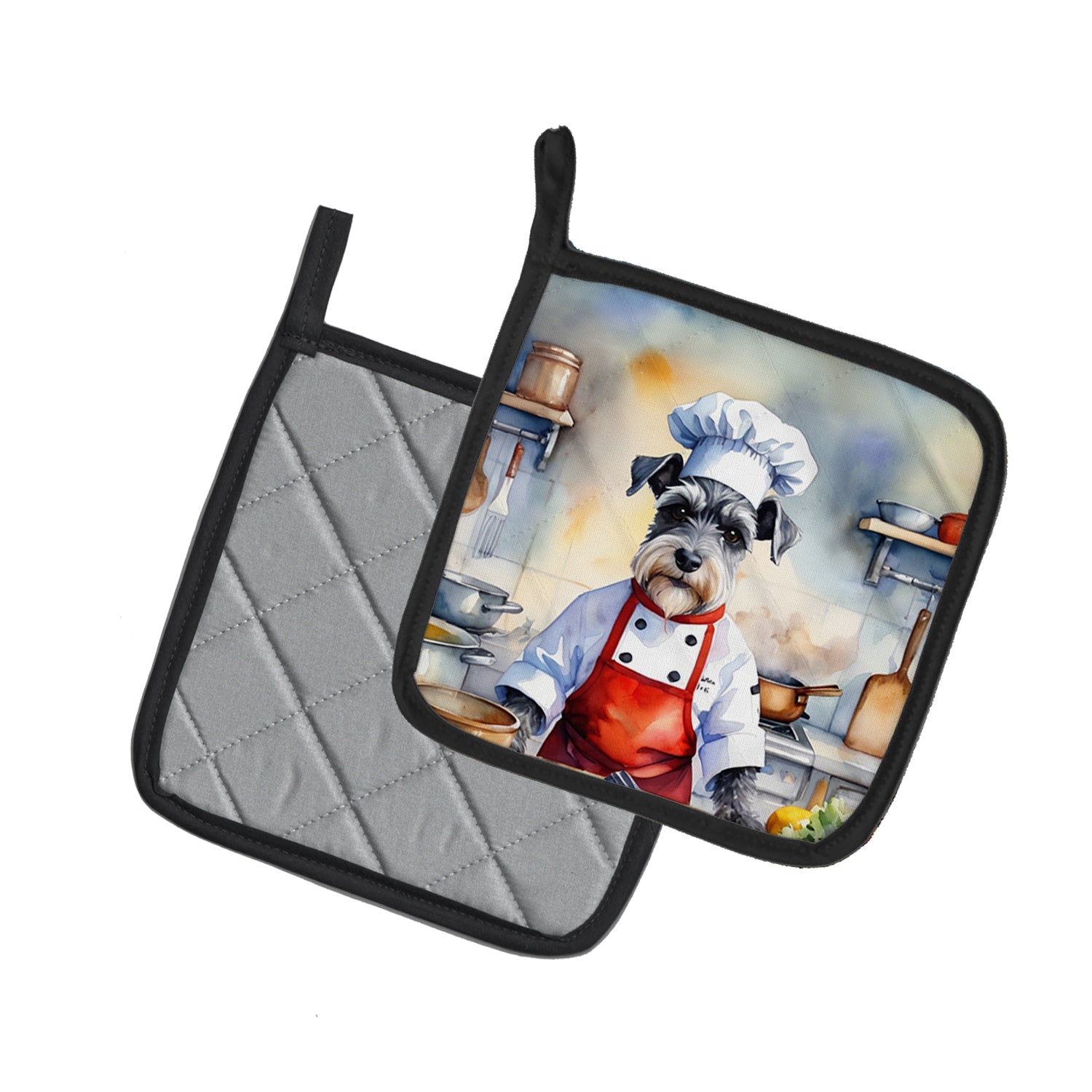 Buy this Schnauzer The Chef Pair of Pot Holders