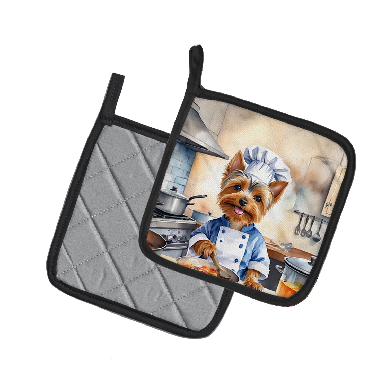 Silky Terrier The Chef Pair of Pot Holders