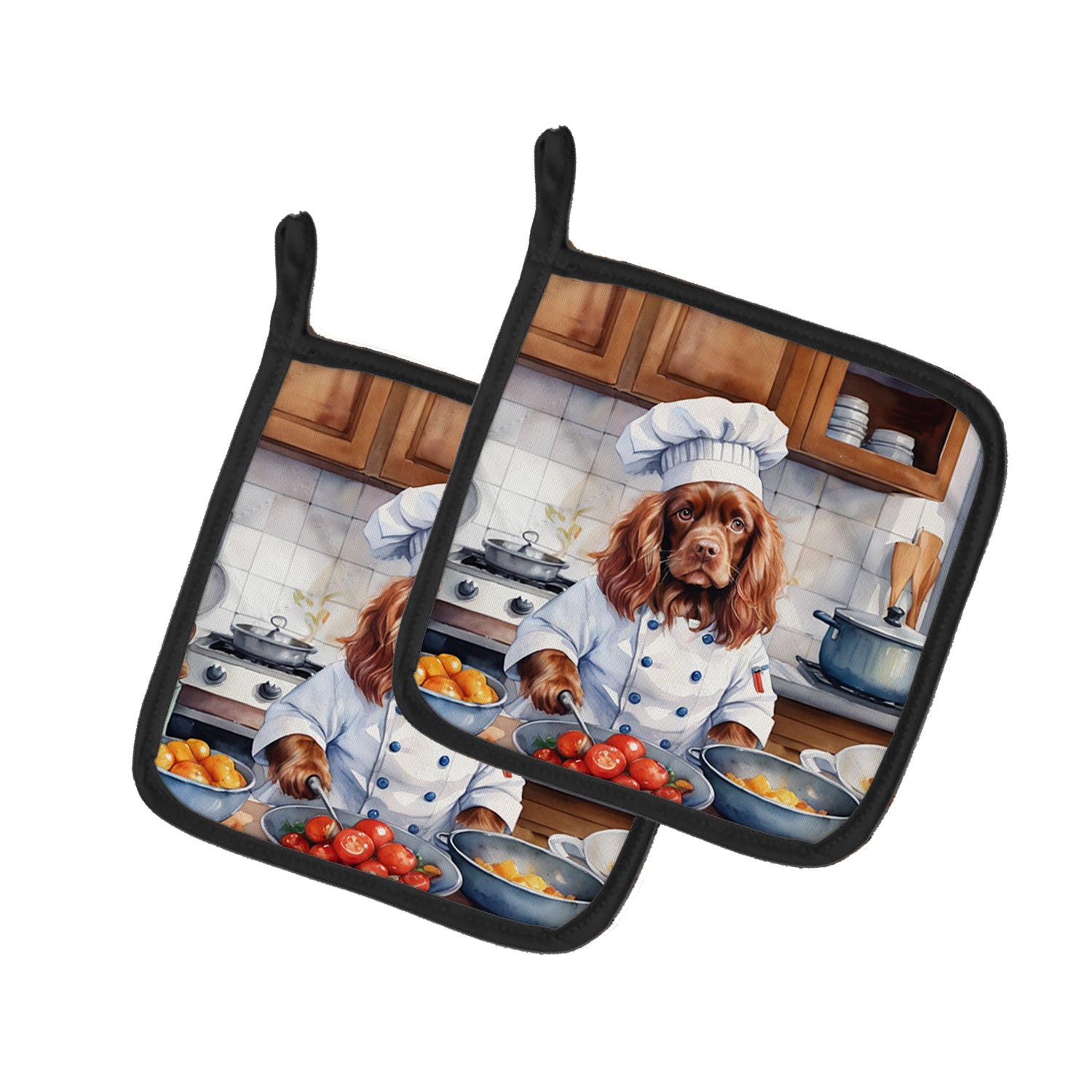 Buy this Sussex Spaniel The Chef Pair of Pot Holders