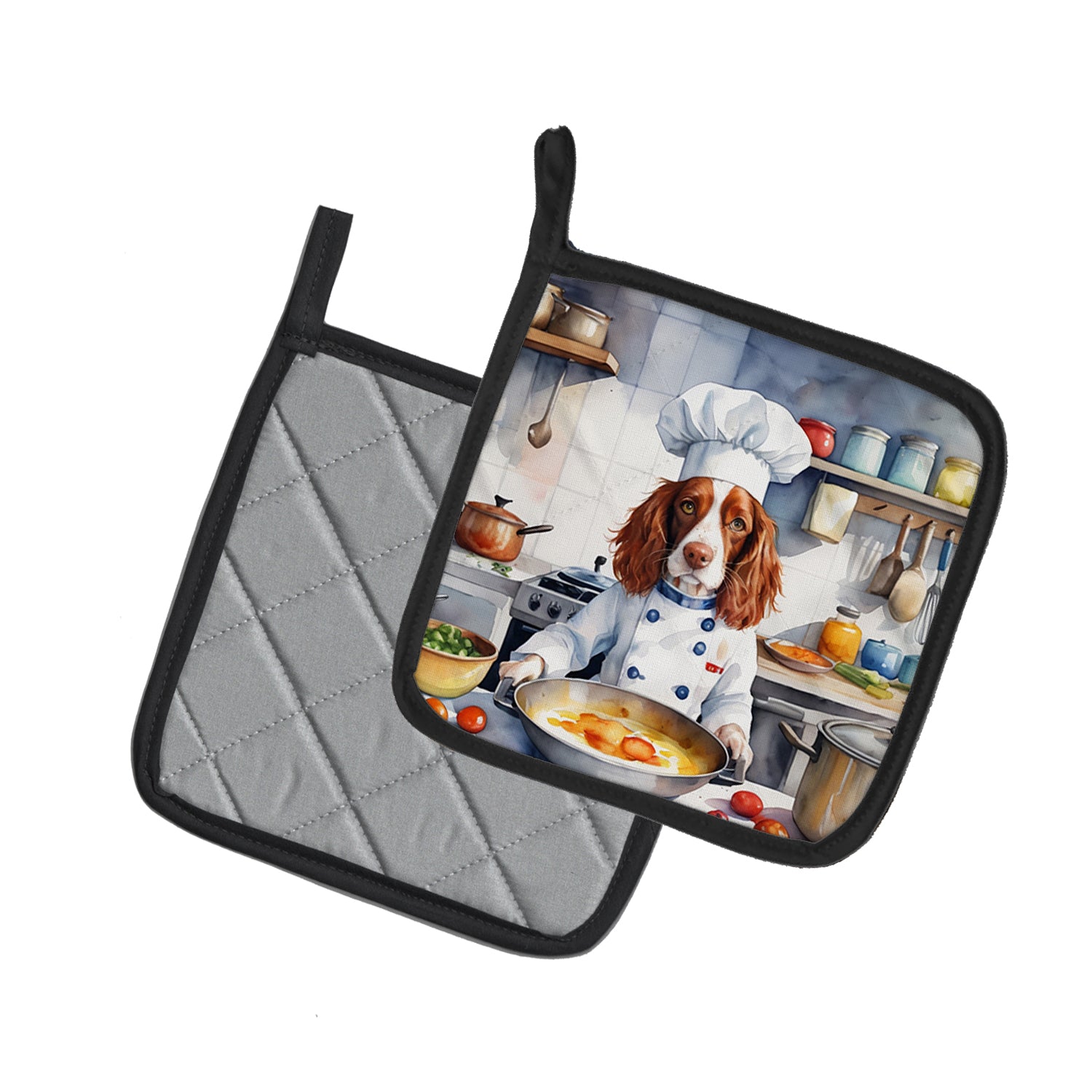 Buy this Welsh Springer Spaniel The Chef Pair of Pot Holders