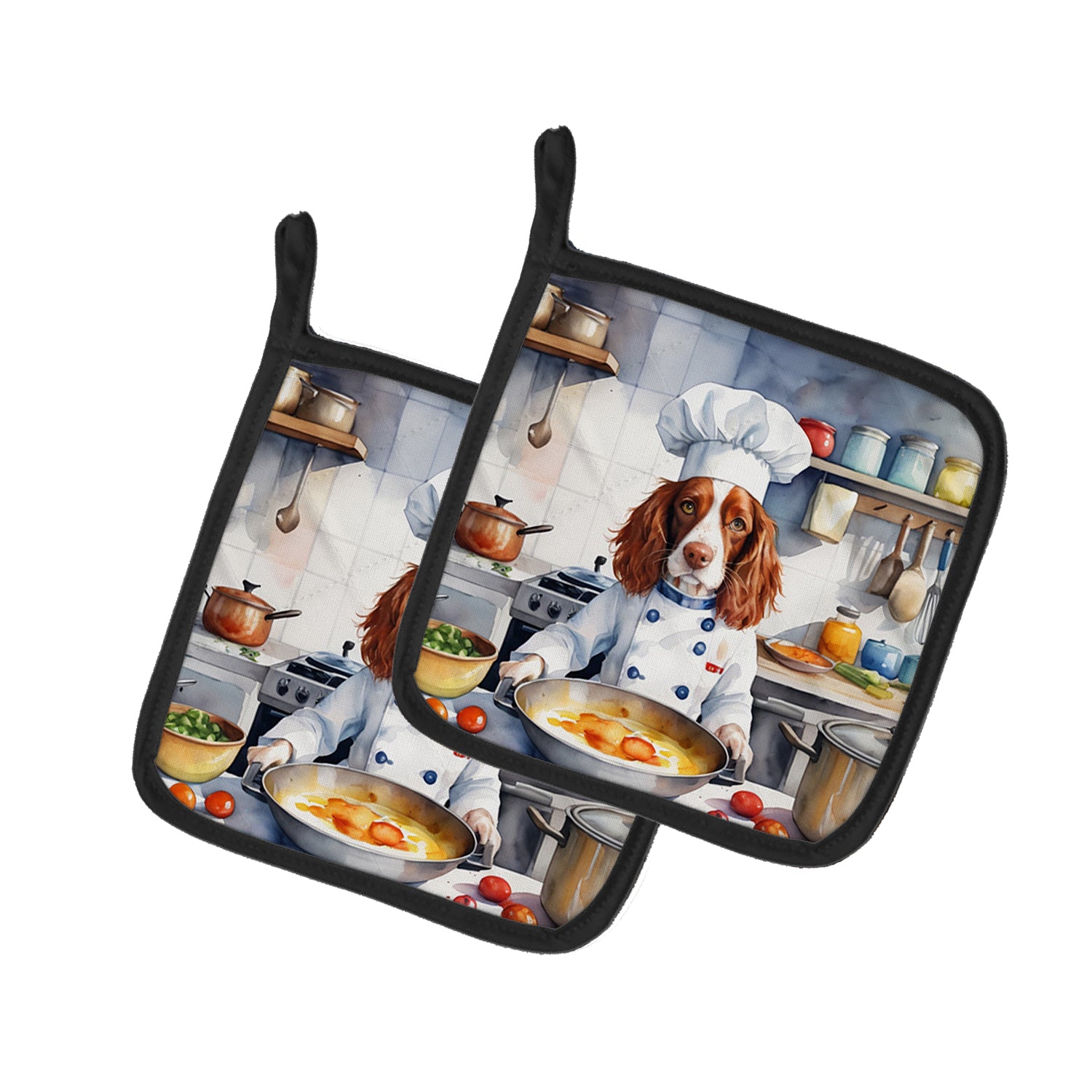 Buy this Welsh Springer Spaniel The Chef Pair of Pot Holders