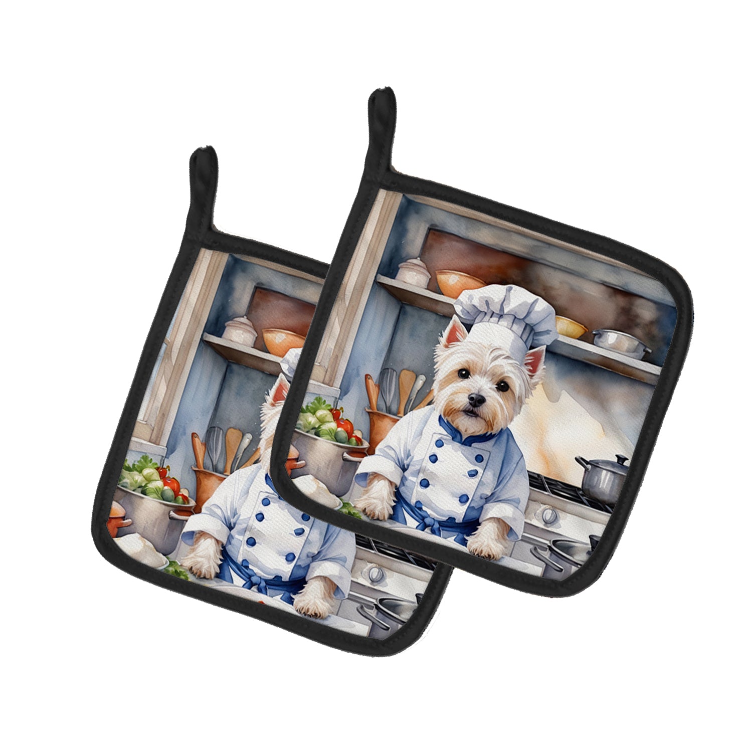 Buy this Westie The Chef Pair of Pot Holders