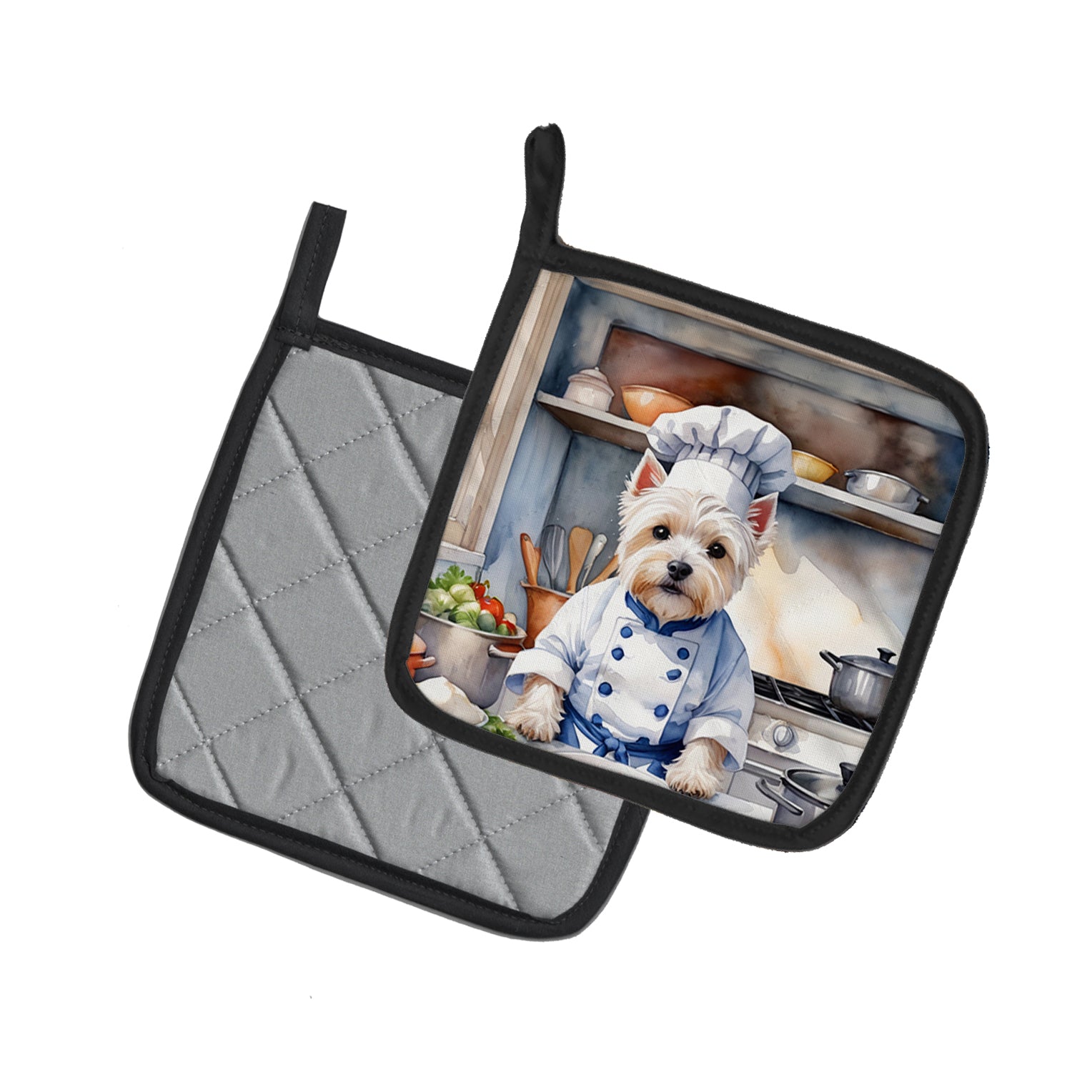 Buy this Westie The Chef Pair of Pot Holders