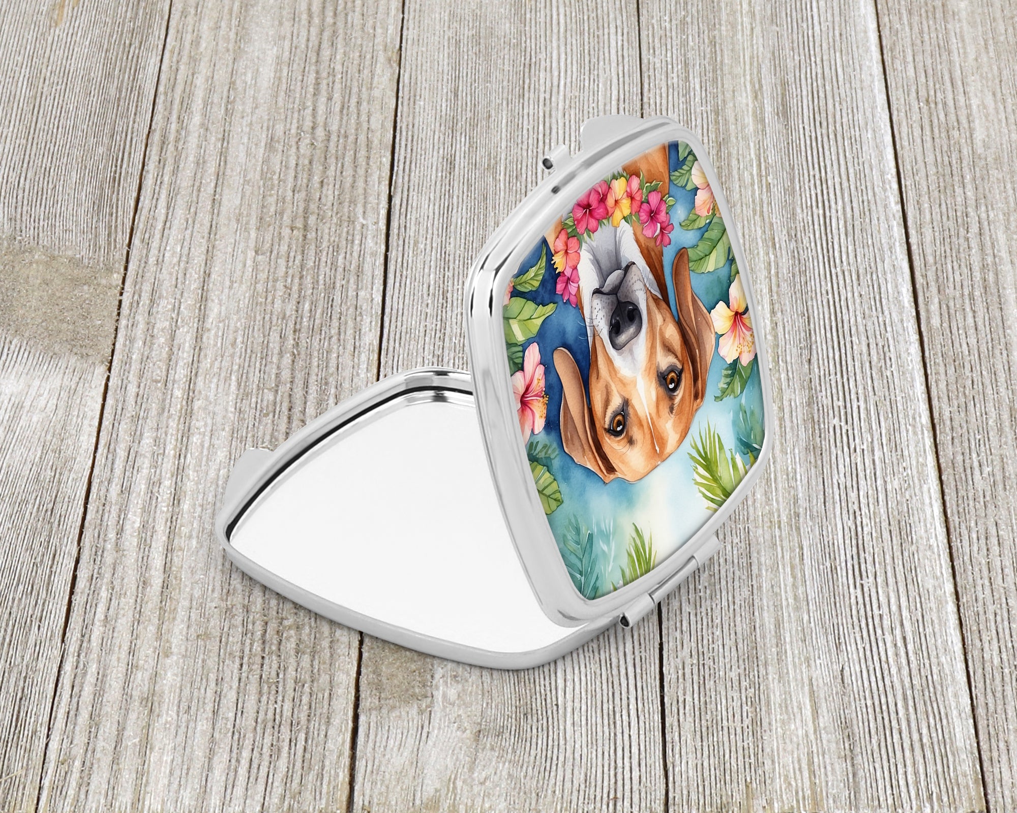American Foxhound Luau Compact Mirror