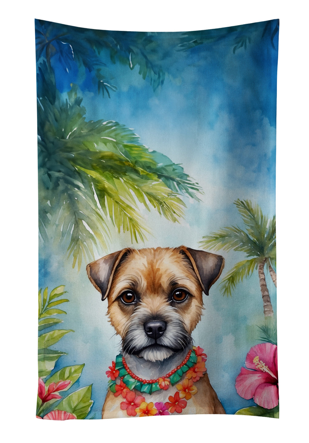 Buy this Border Terrier Luau Kitchen Towel