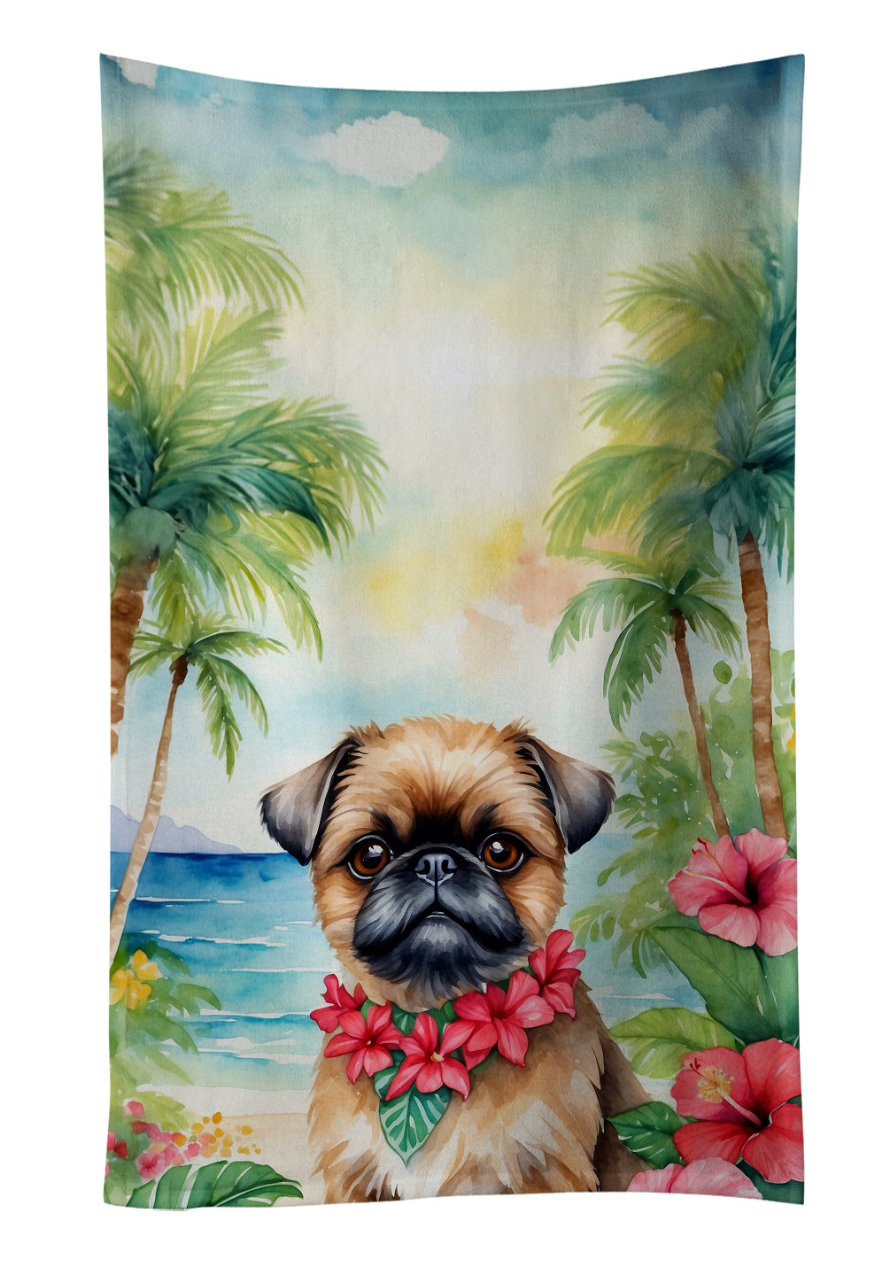 Buy this Brussels Griffon Luau Kitchen Towel