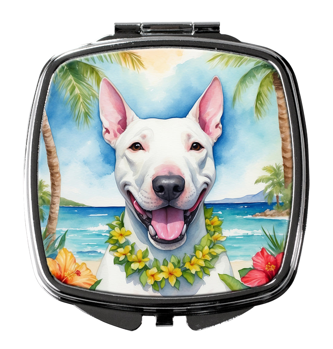 Buy this Bull Terrier Luau Compact Mirror