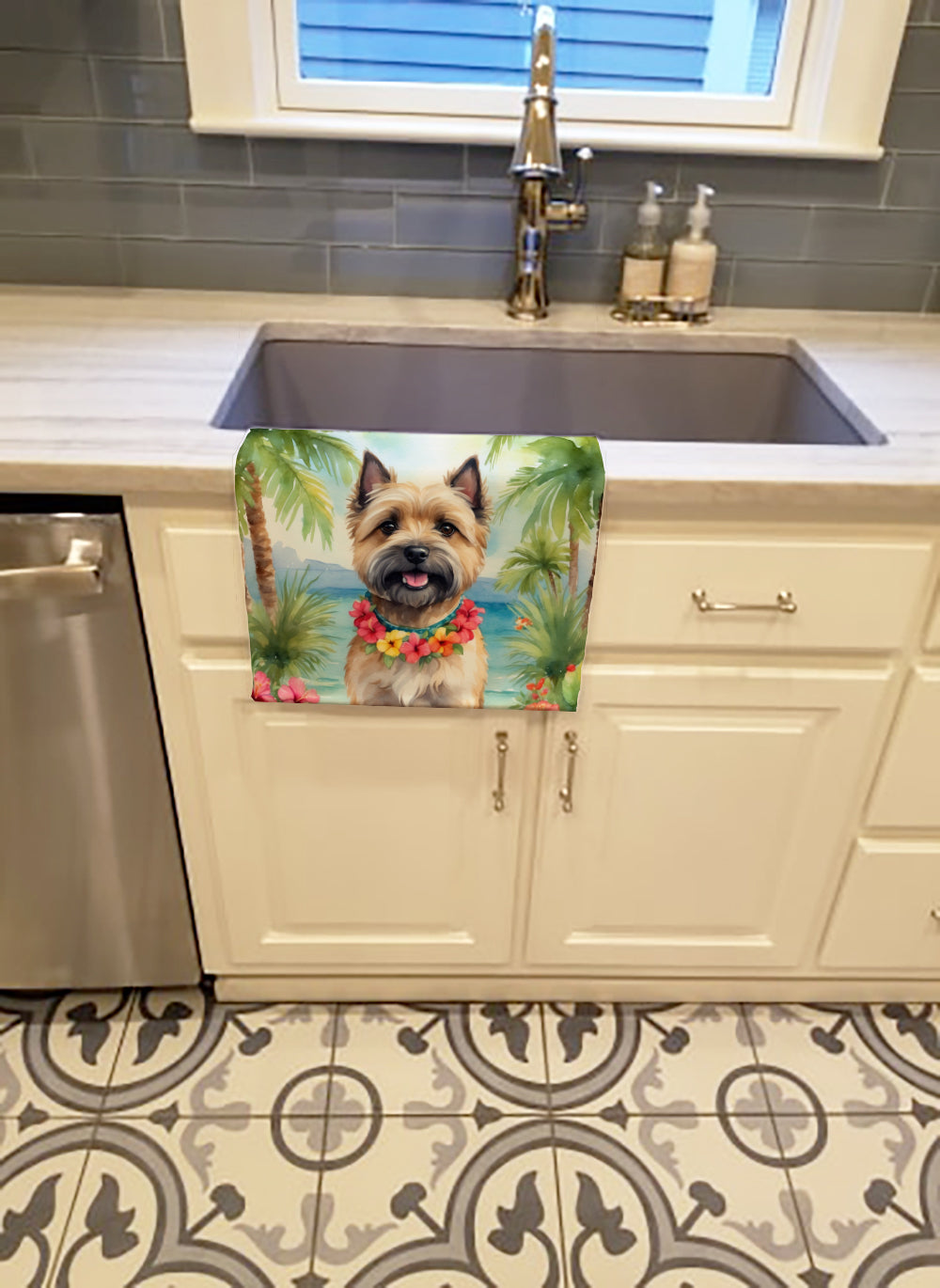 Buy this Cairn Terrier Luau Kitchen Towel