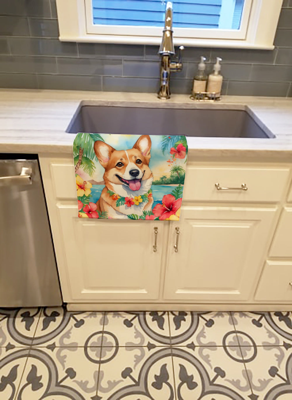 Buy this Corgi Luau Kitchen Towel