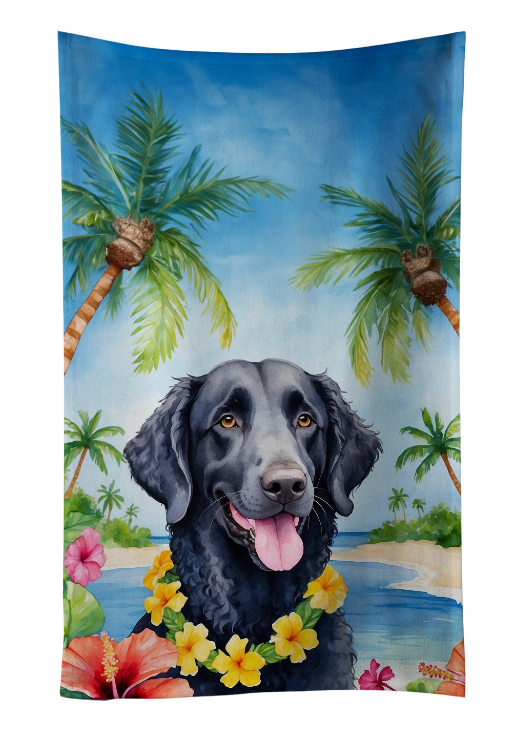 Buy this Curly-Coated Retriever Luau Kitchen Towel