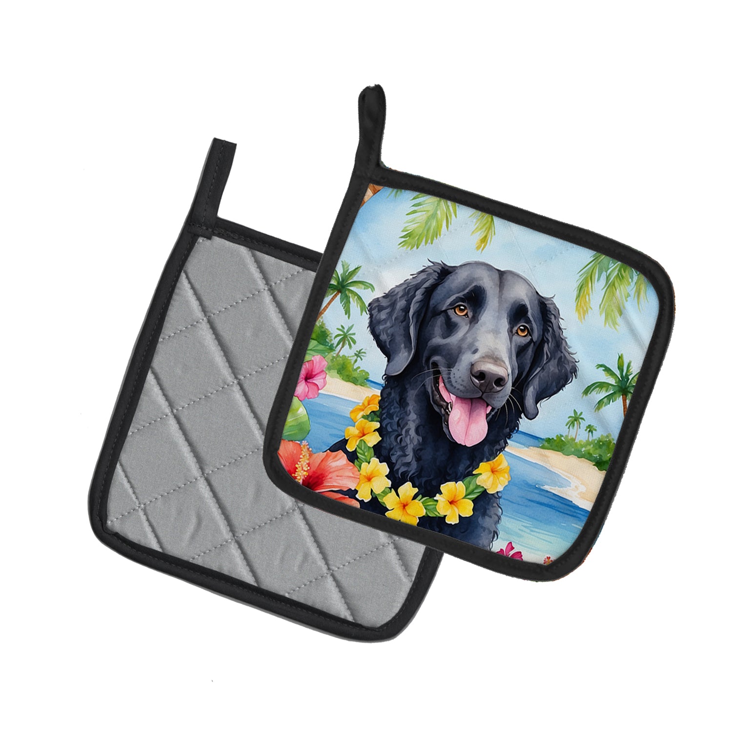 Buy this Curly-Coated Retriever Luau Pair of Pot Holders