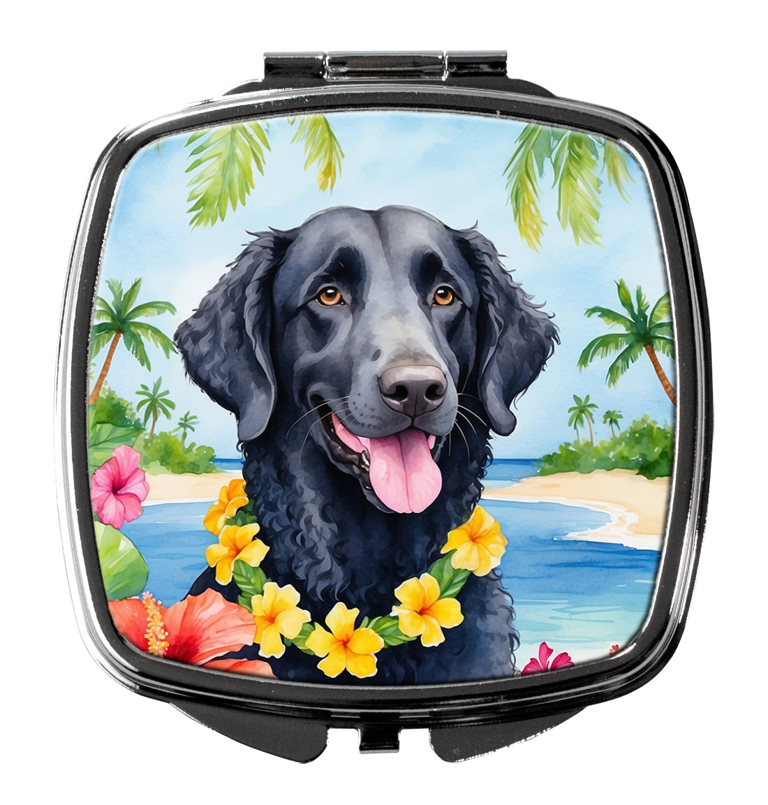 Buy this Curly-Coated Retriever Luau Compact Mirror