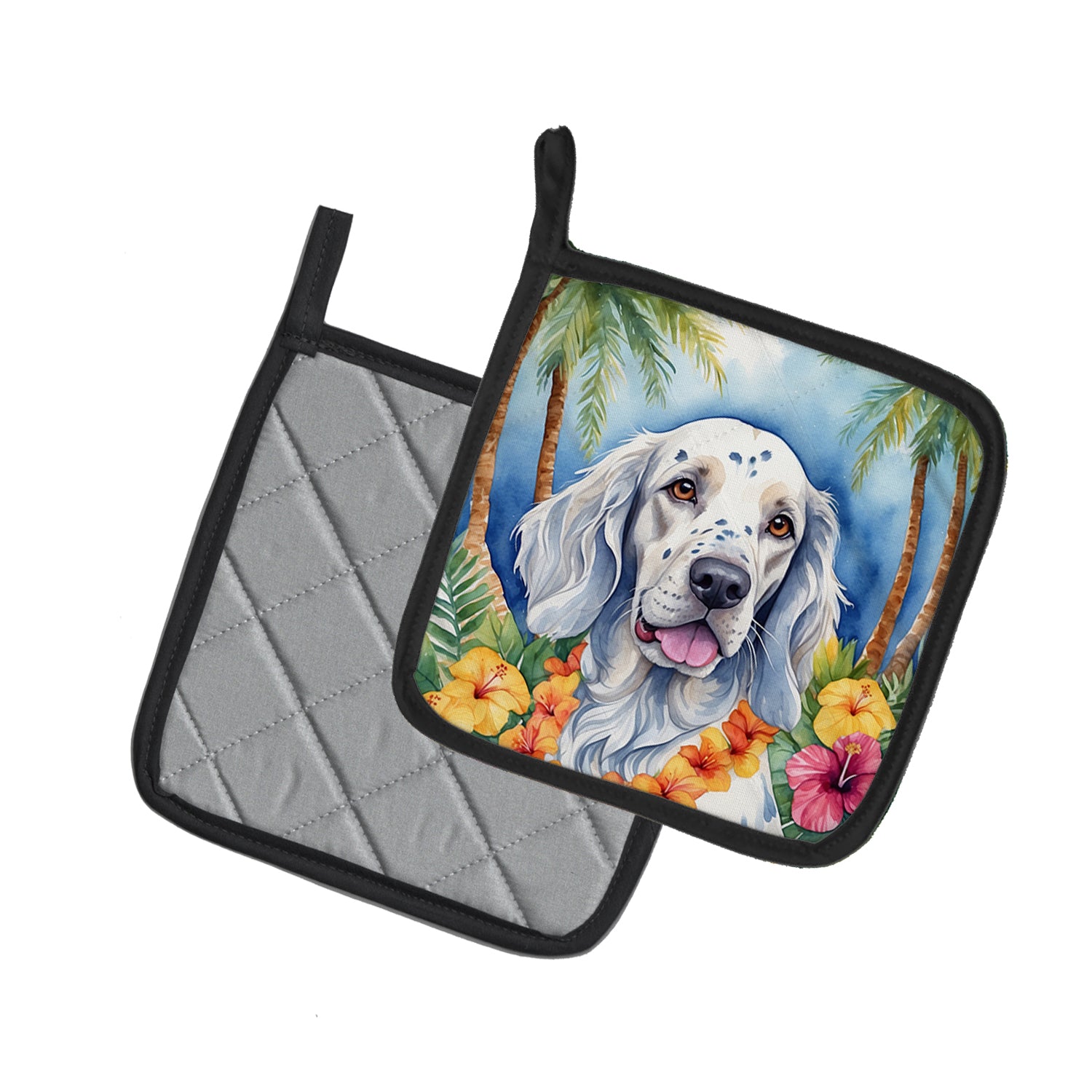 Buy this English Setter Luau Pair of Pot Holders