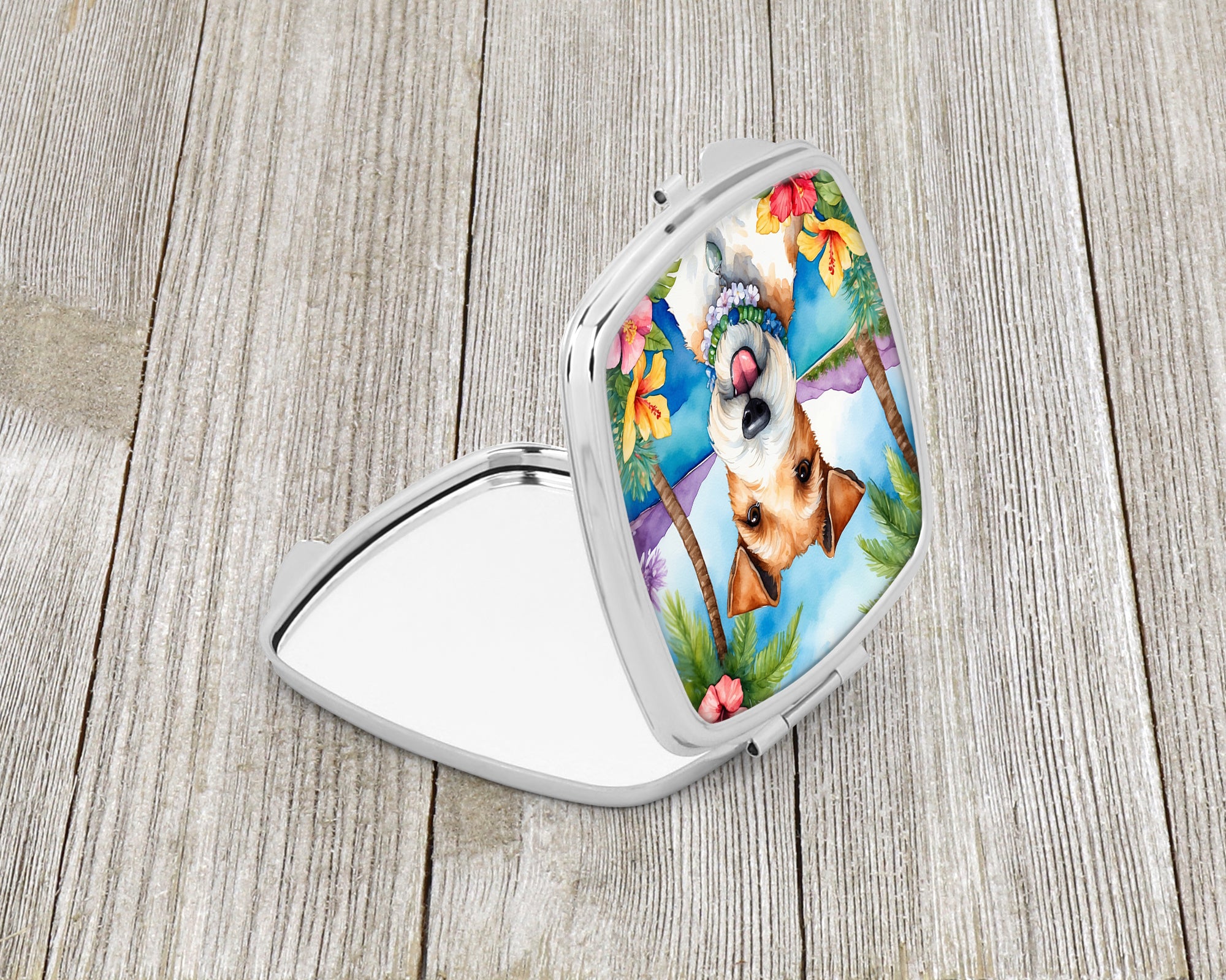 Buy this Fox Terrier Luau Compact Mirror