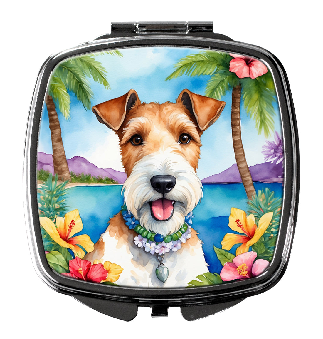 Buy this Fox Terrier Luau Compact Mirror