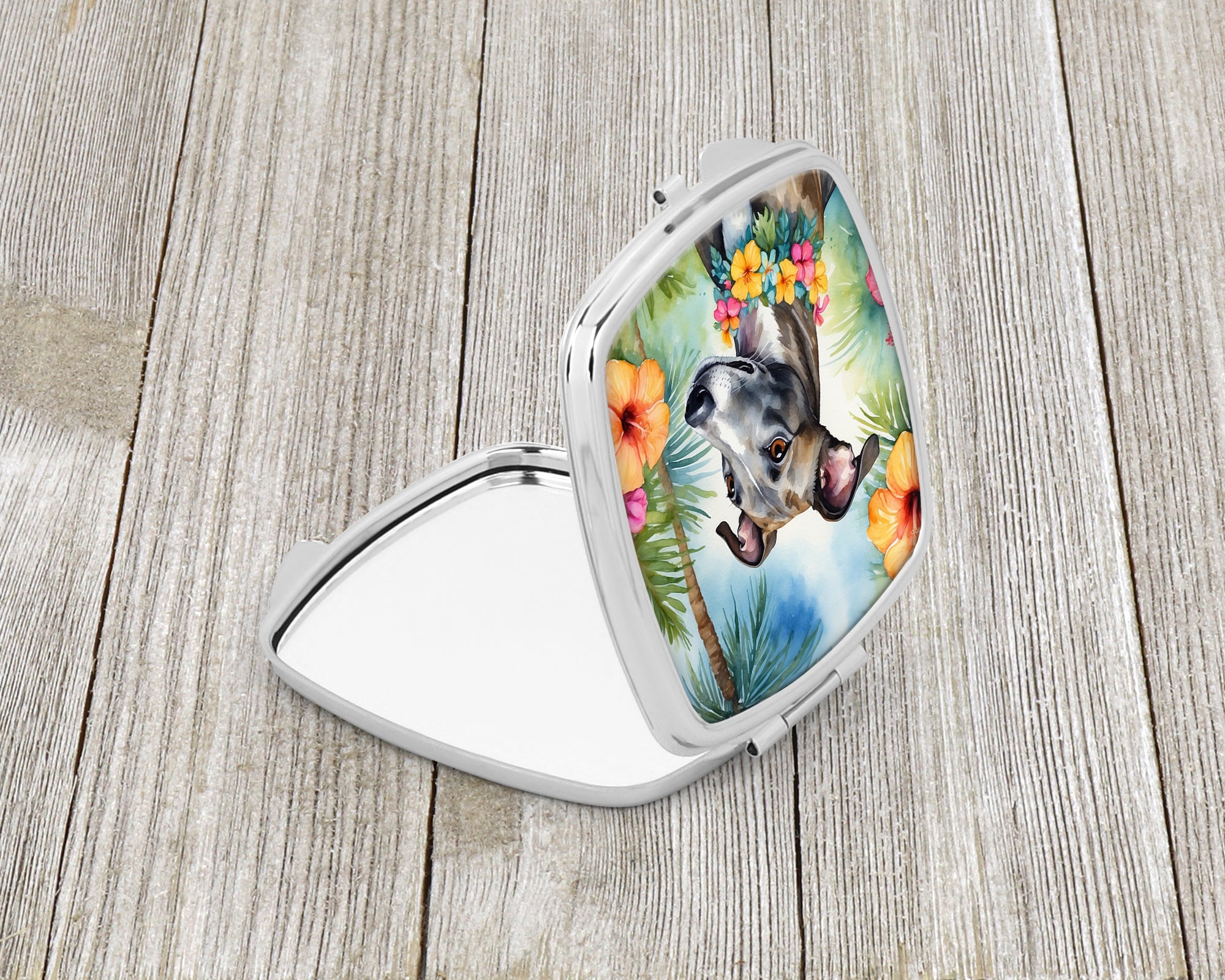 Greyhound Luau Compact Mirror
