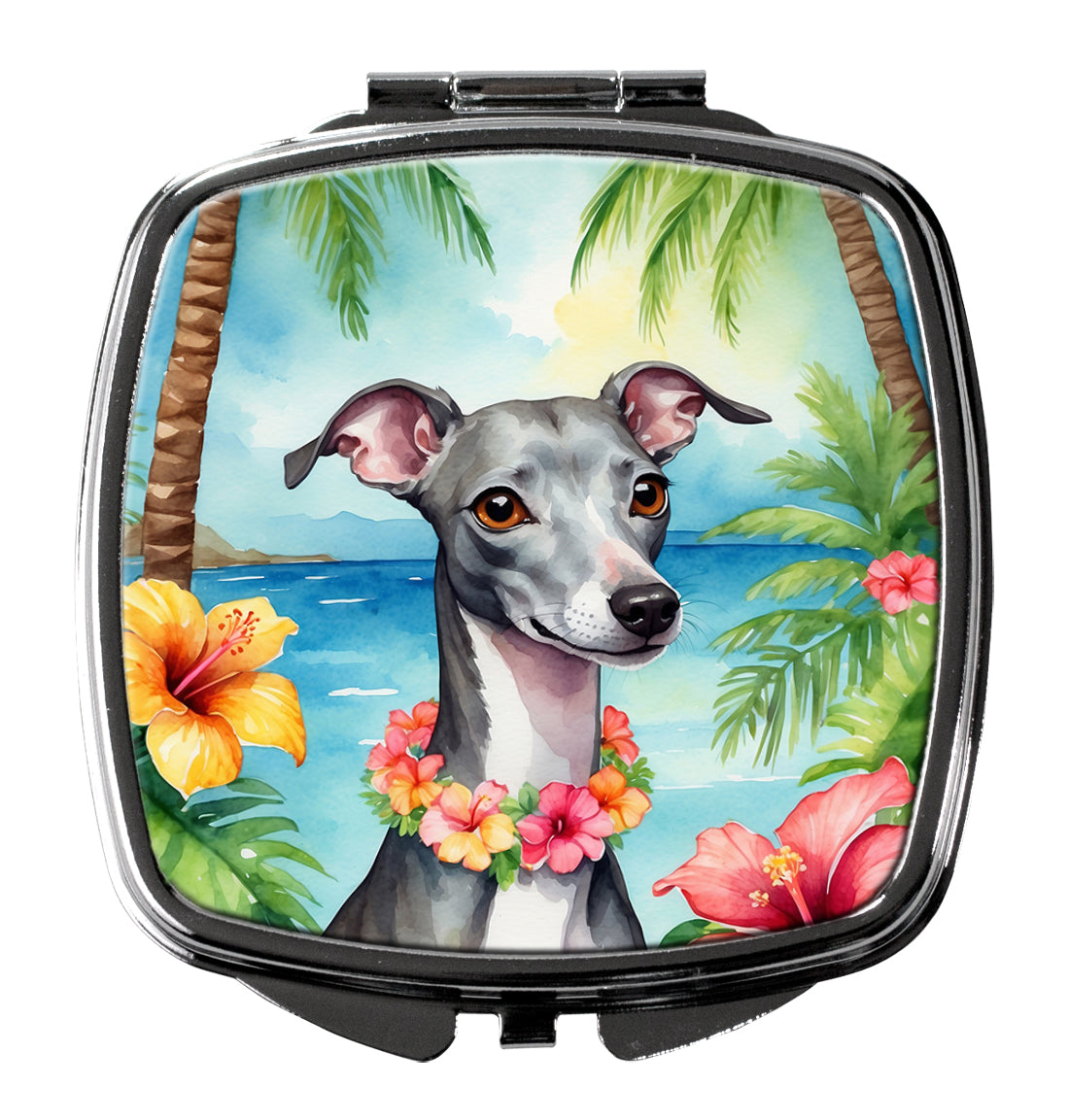 Buy this Italian Greyhound Luau Compact Mirror
