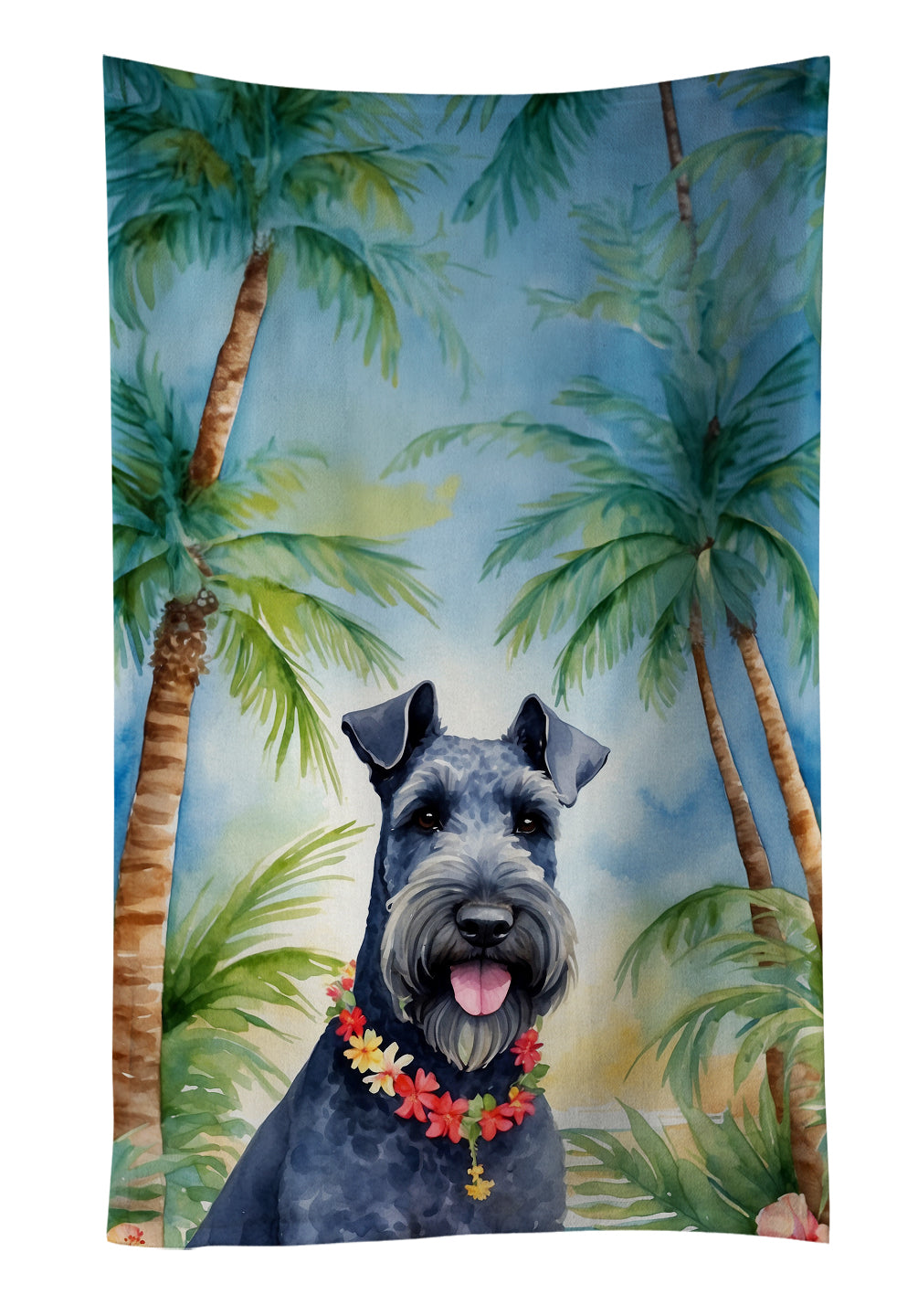 Buy this Kerry Blue Terrier Luau Kitchen Towel