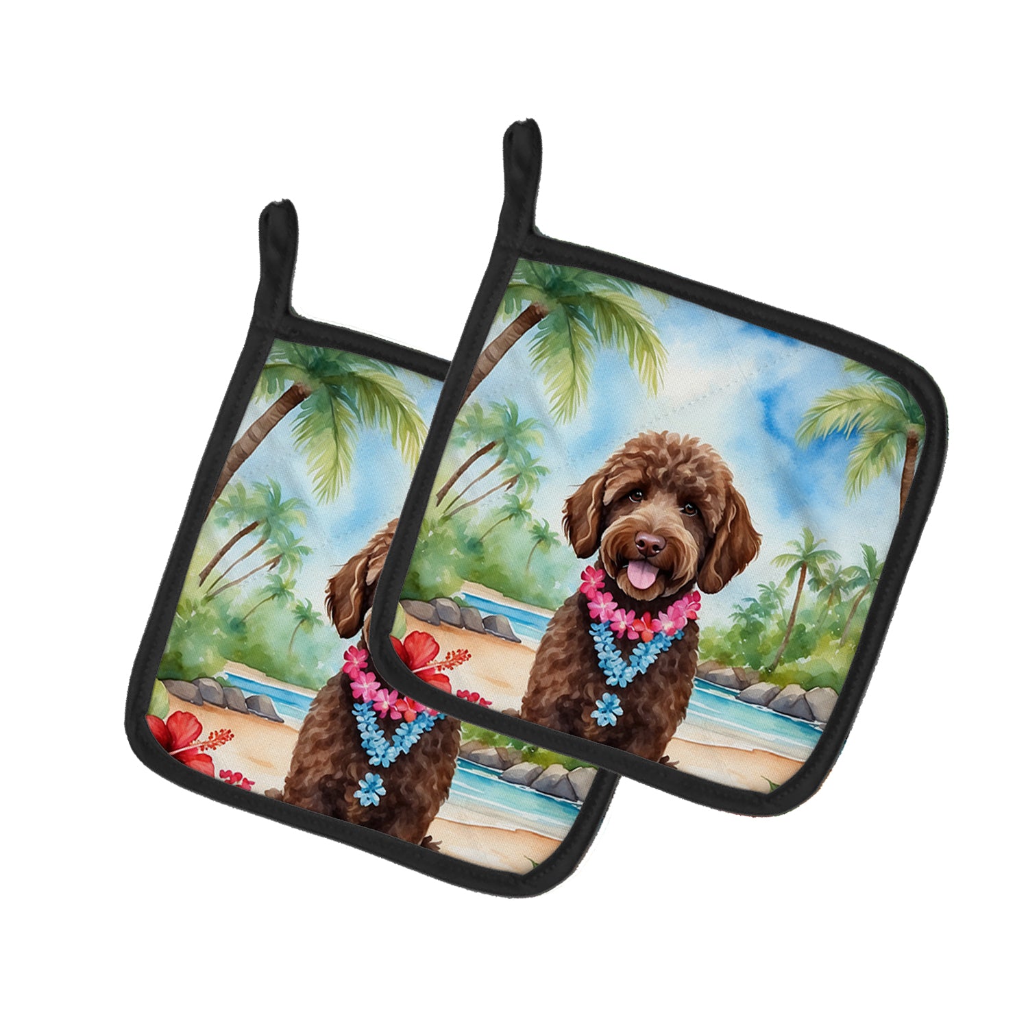 Buy this Labradoodle Luau Pair of Pot Holders