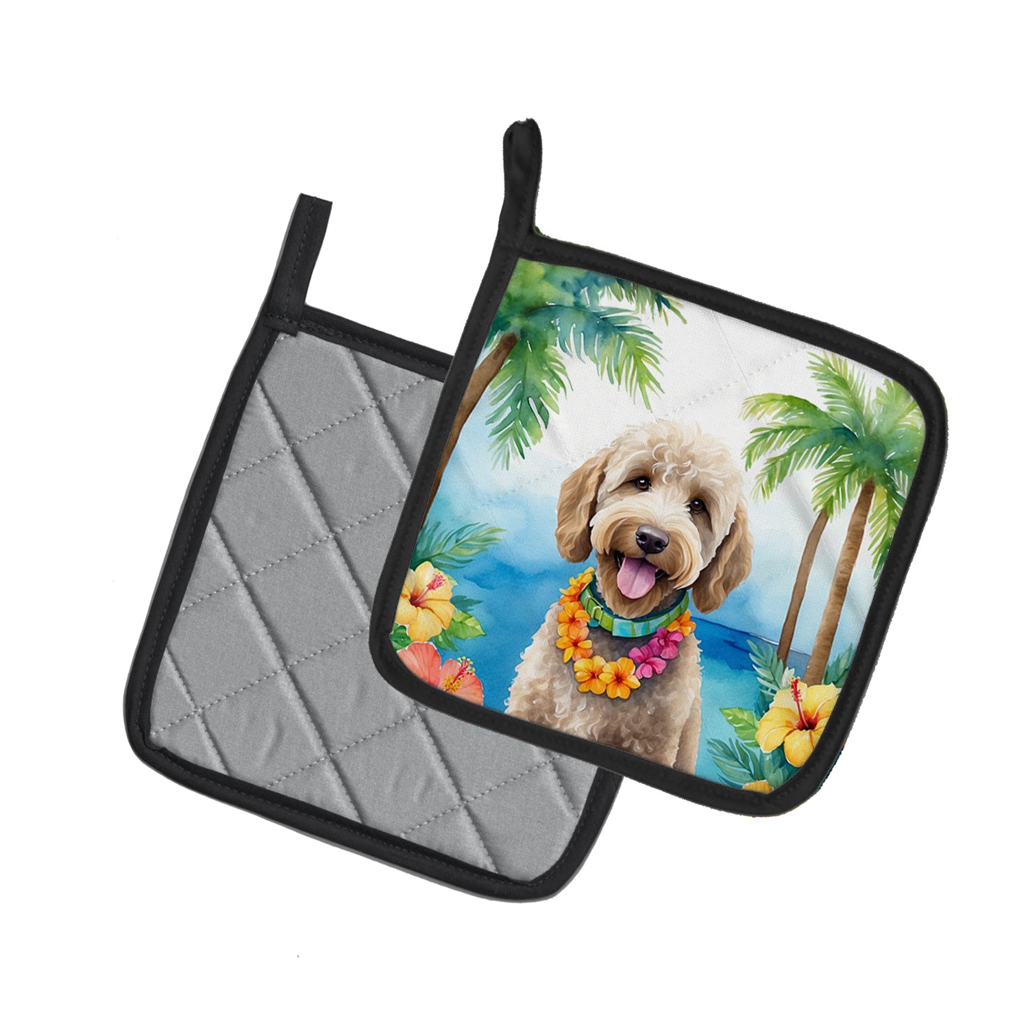 Buy this Labradoodle Luau Pair of Pot Holders