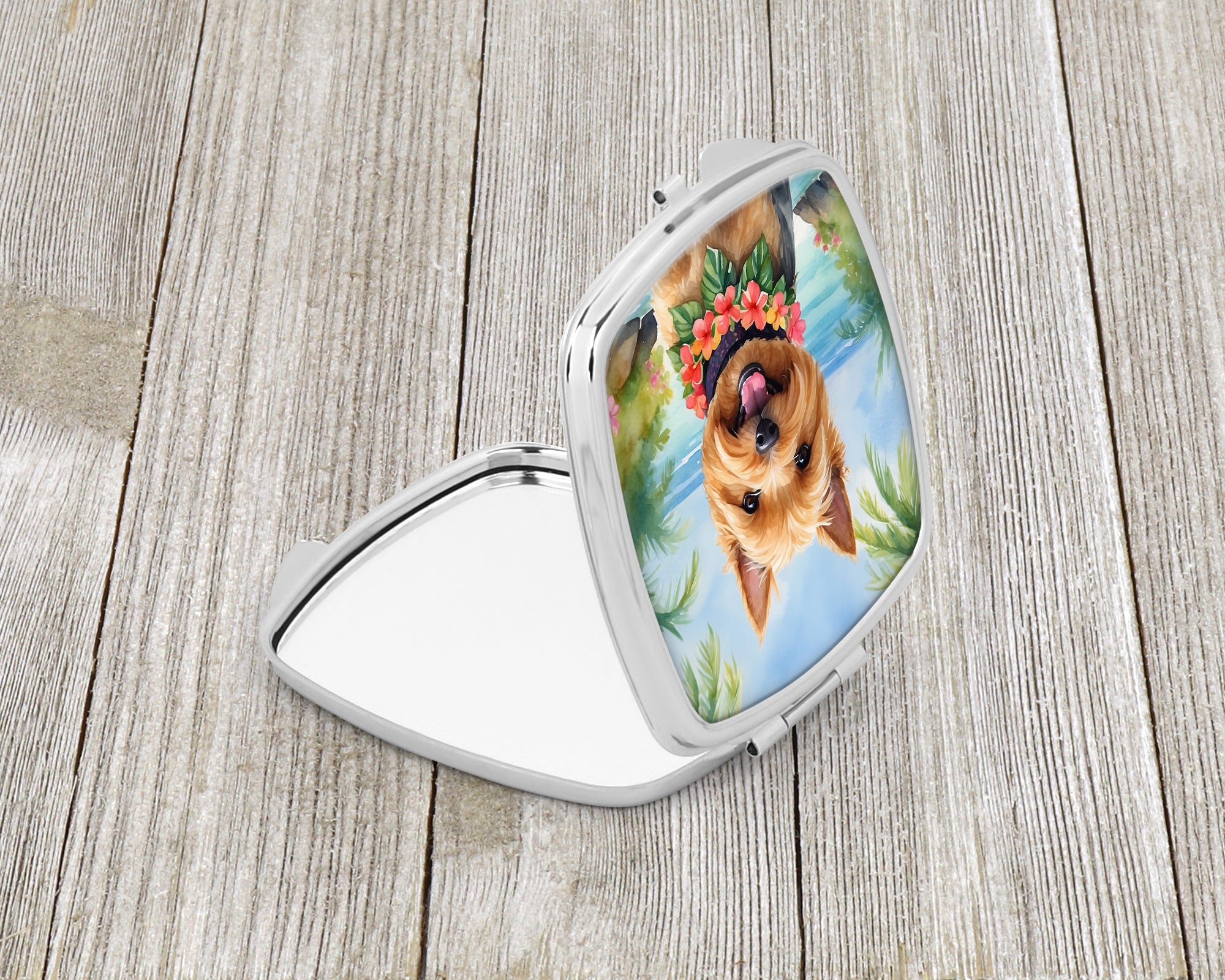 Norwich Terrier Luau Compact Mirror