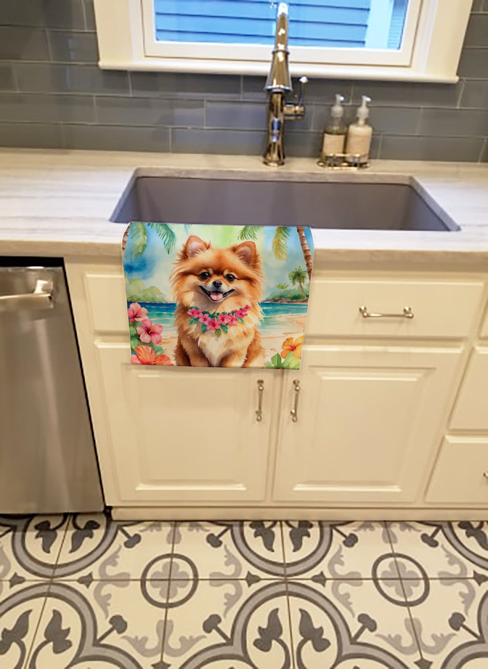 Buy this Pomeranian Luau Kitchen Towel