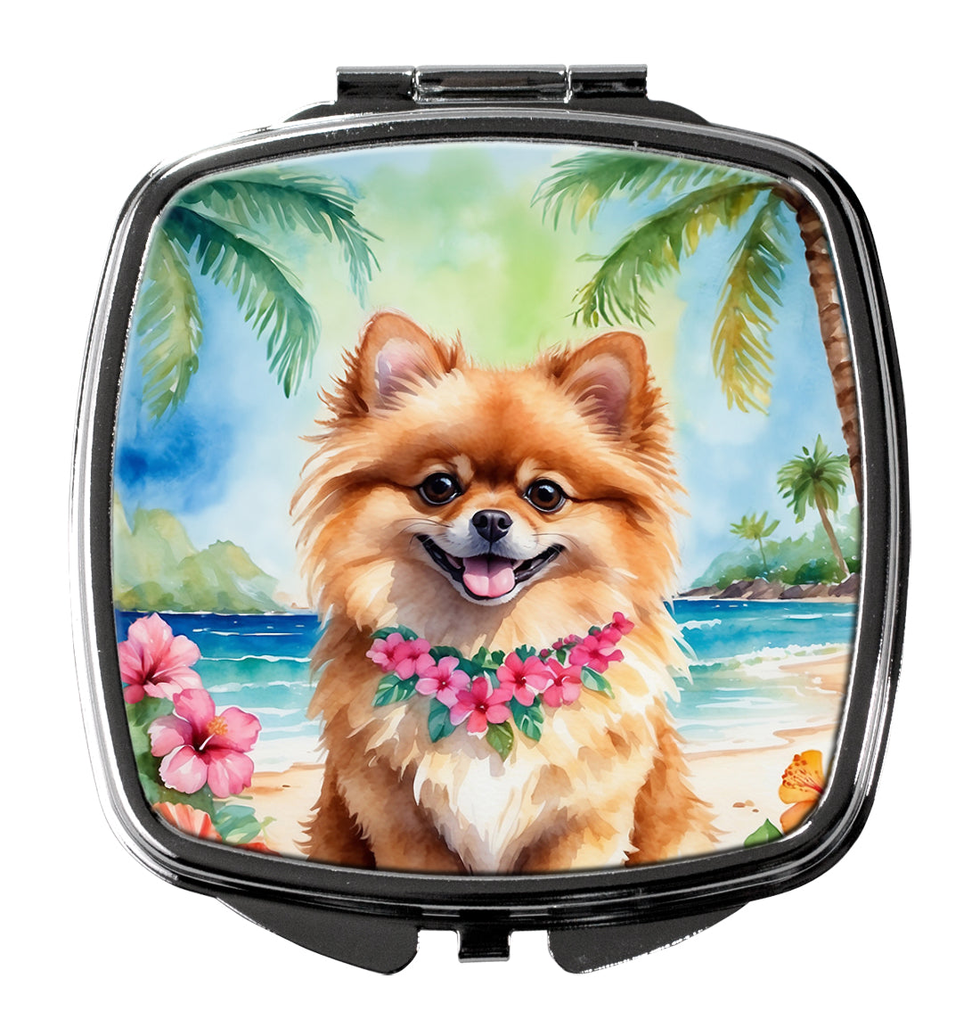 Buy this Pomeranian Luau Compact Mirror