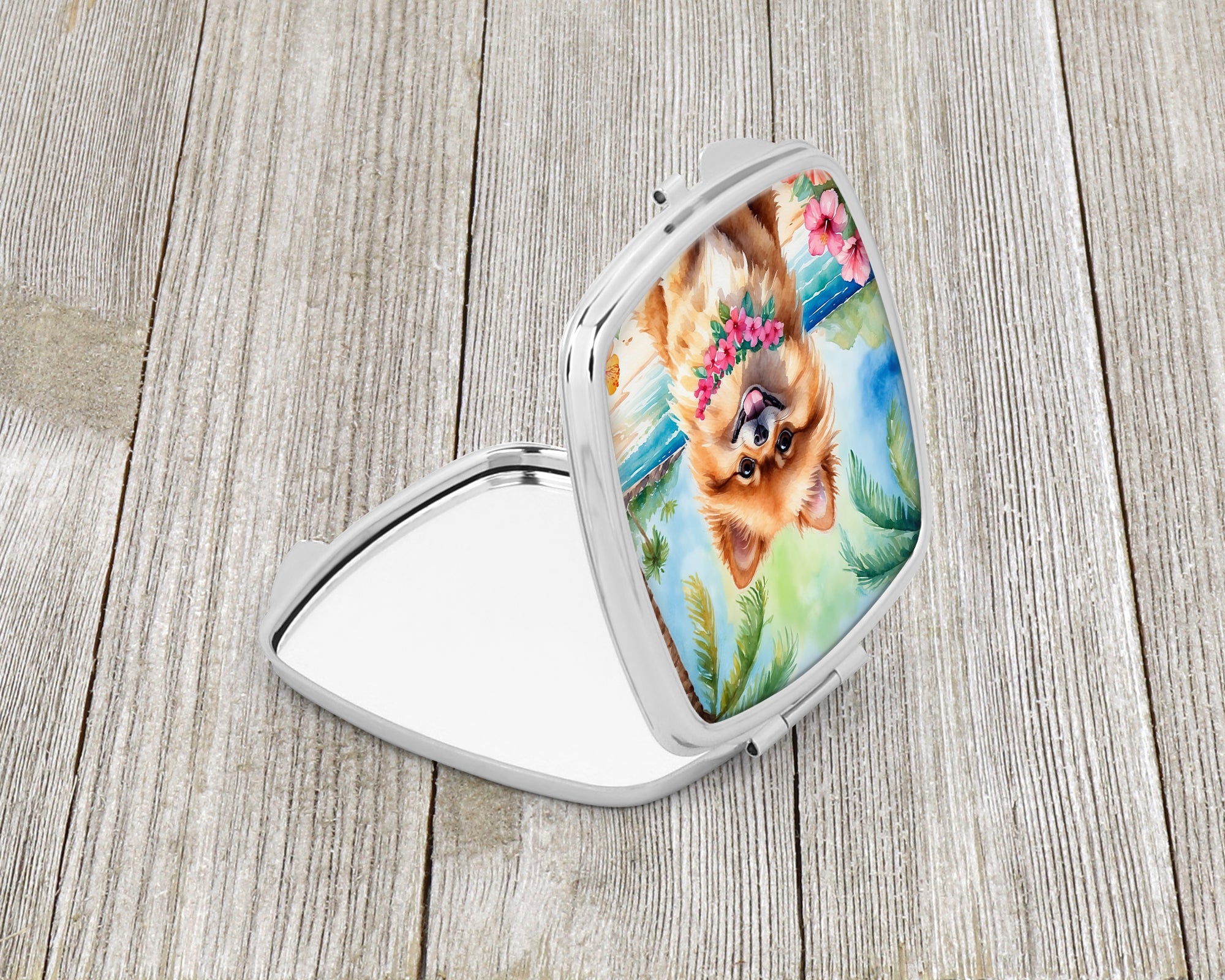Buy this Pomeranian Luau Compact Mirror