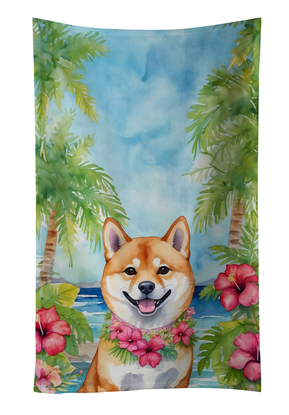 Buy this Shiba Inu Luau Kitchen Towel