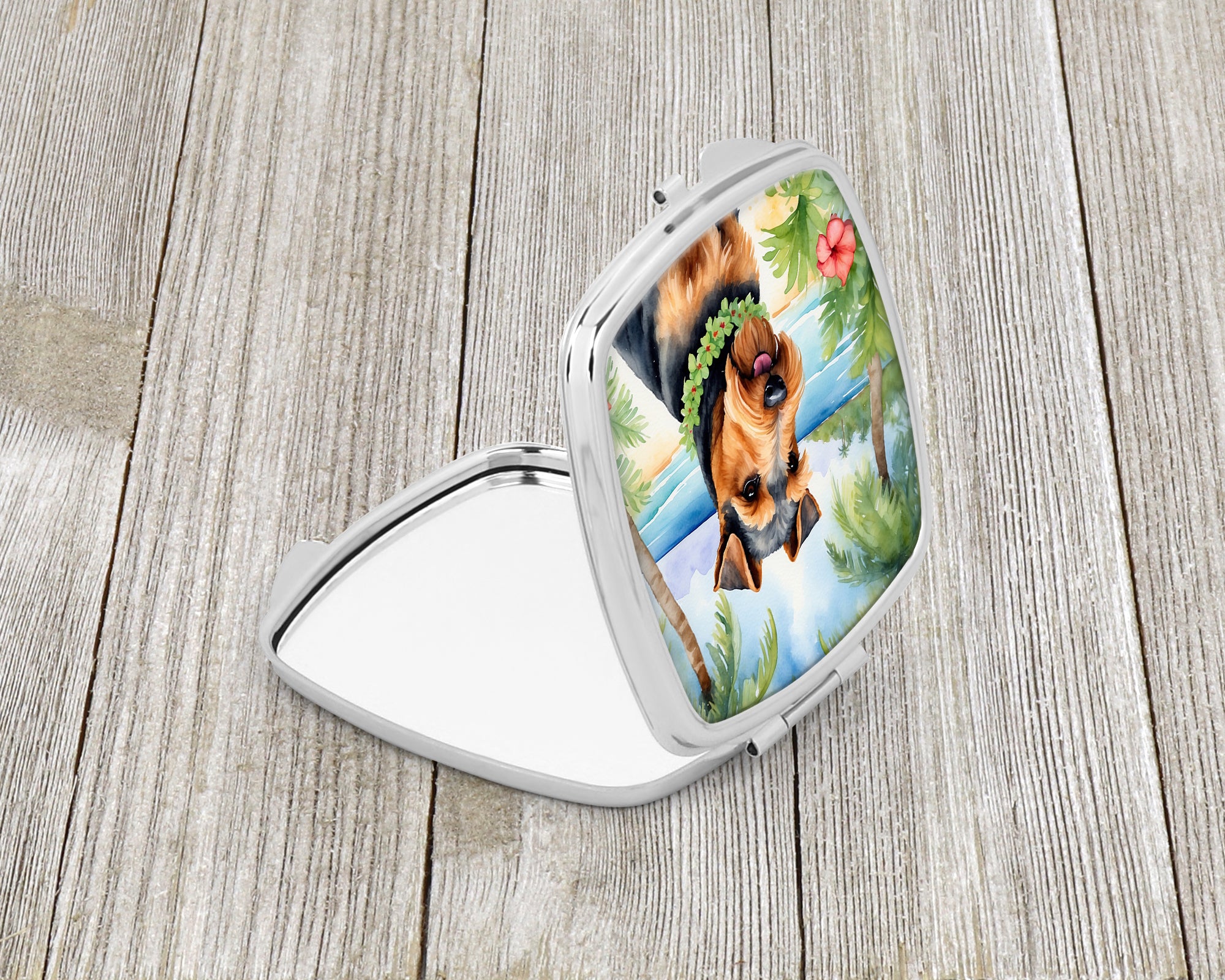 Welsh Terrier Luau Compact Mirror