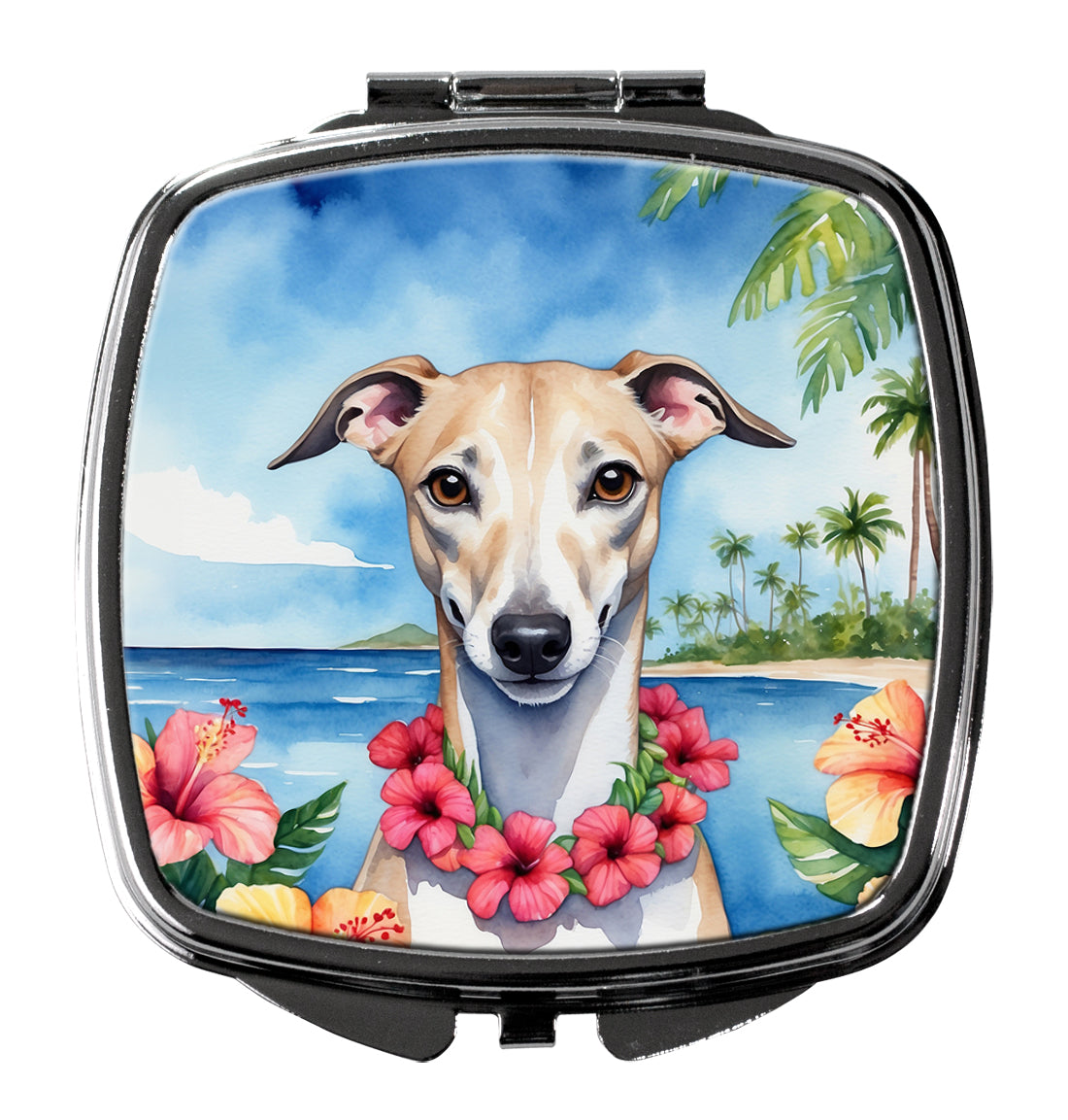 Buy this Whippet Luau Compact Mirror