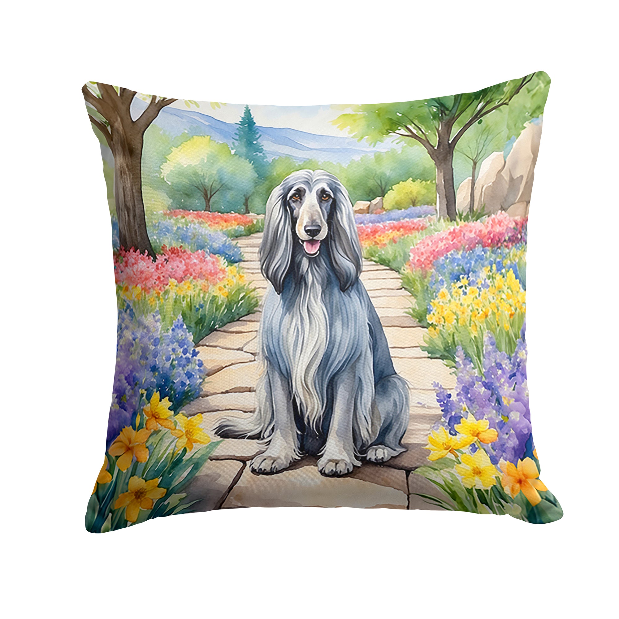 Buy this Afghan Hound Spring Garden Throw Pillow
