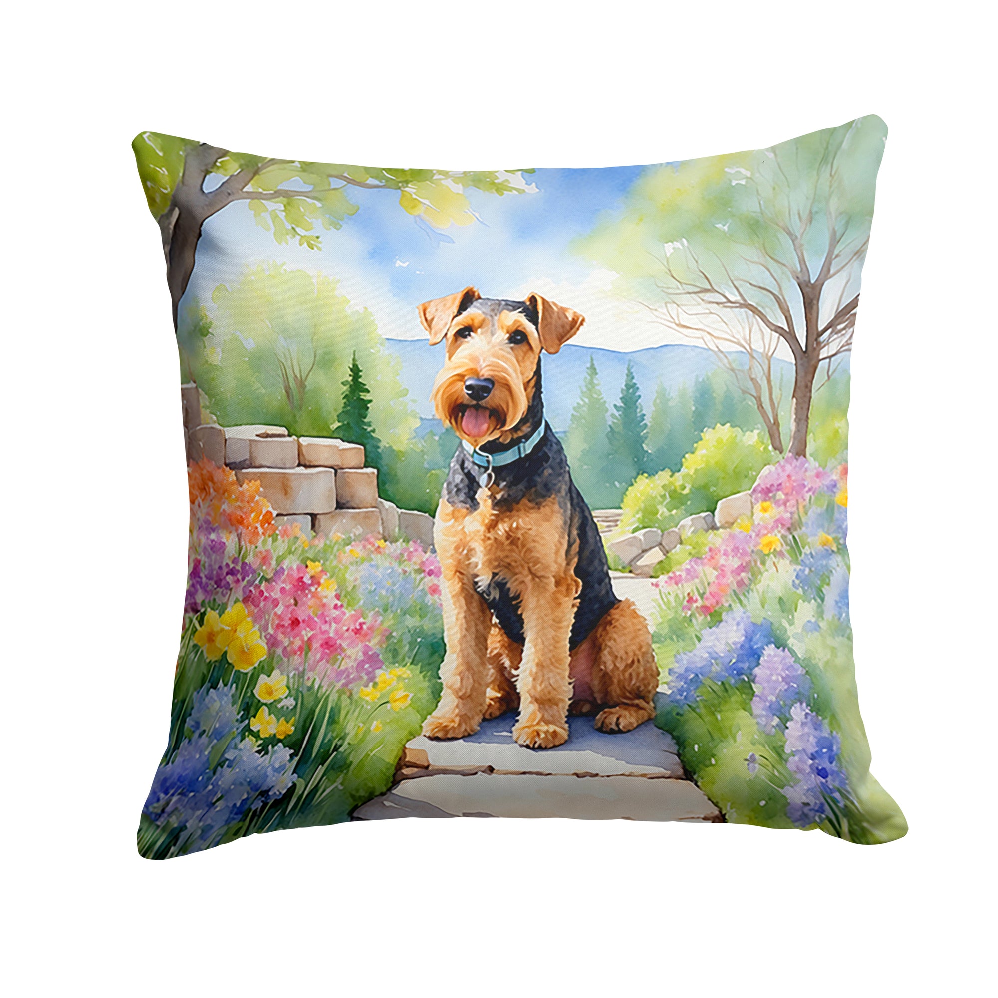 Buy this Airedale Terrier Spring Garden Throw Pillow