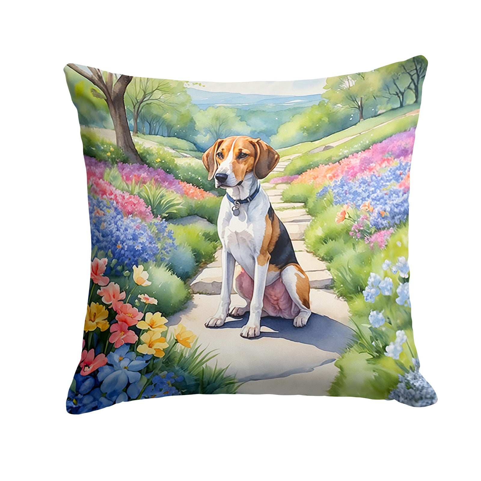 Buy this American Foxhound Spring Garden Throw Pillow
