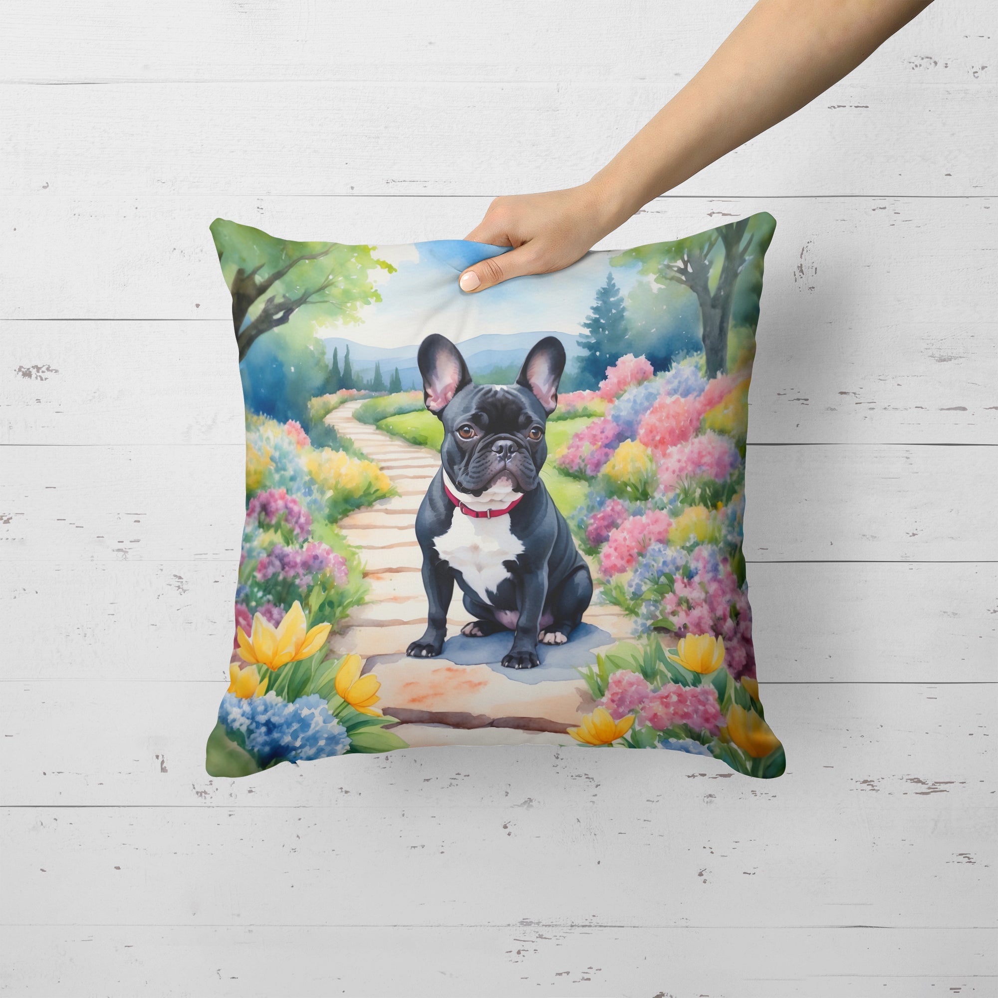 Buy this French Bulldog Spring Path Throw Pillow