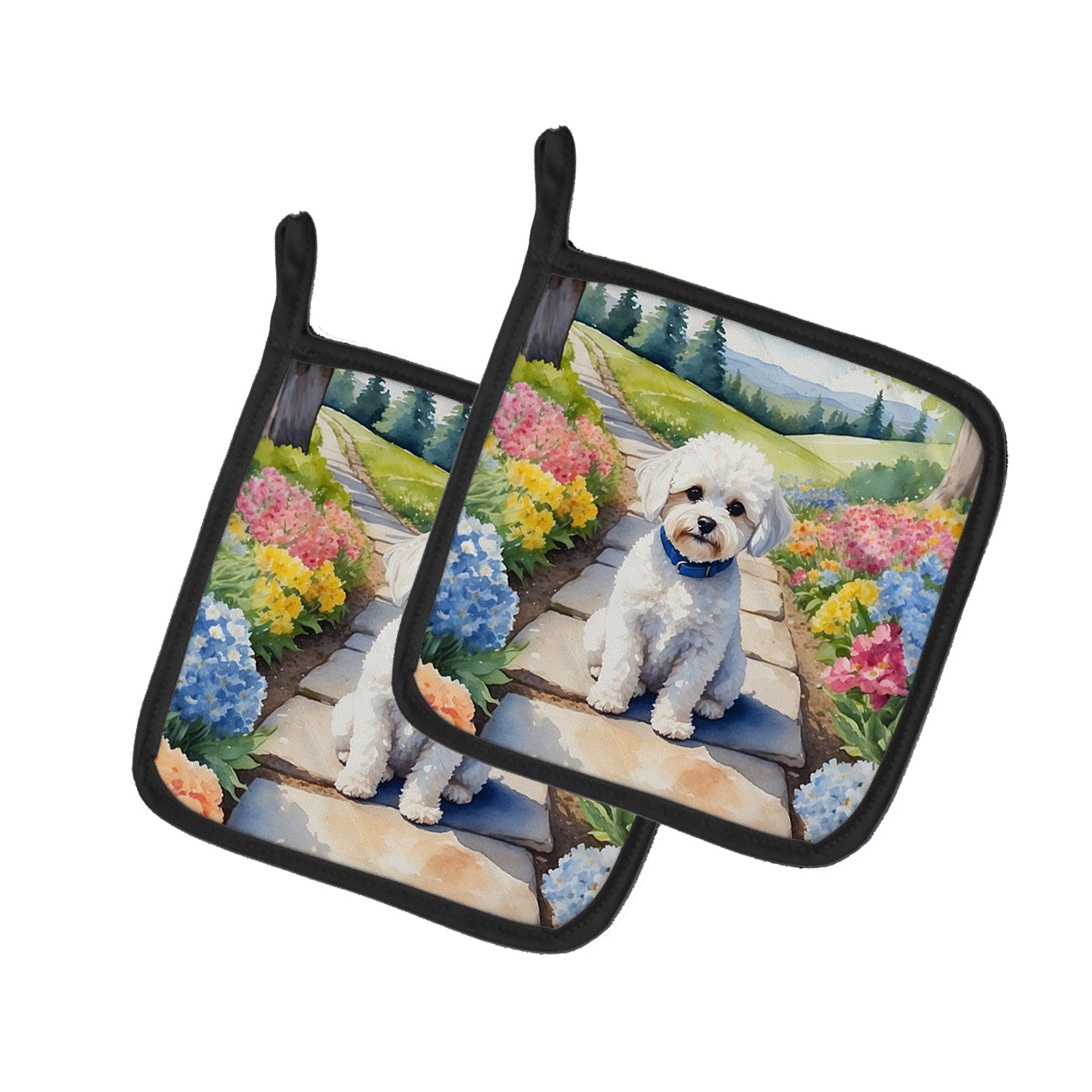 Buy this Maltipoo Spring Path Pair of Pot Holders