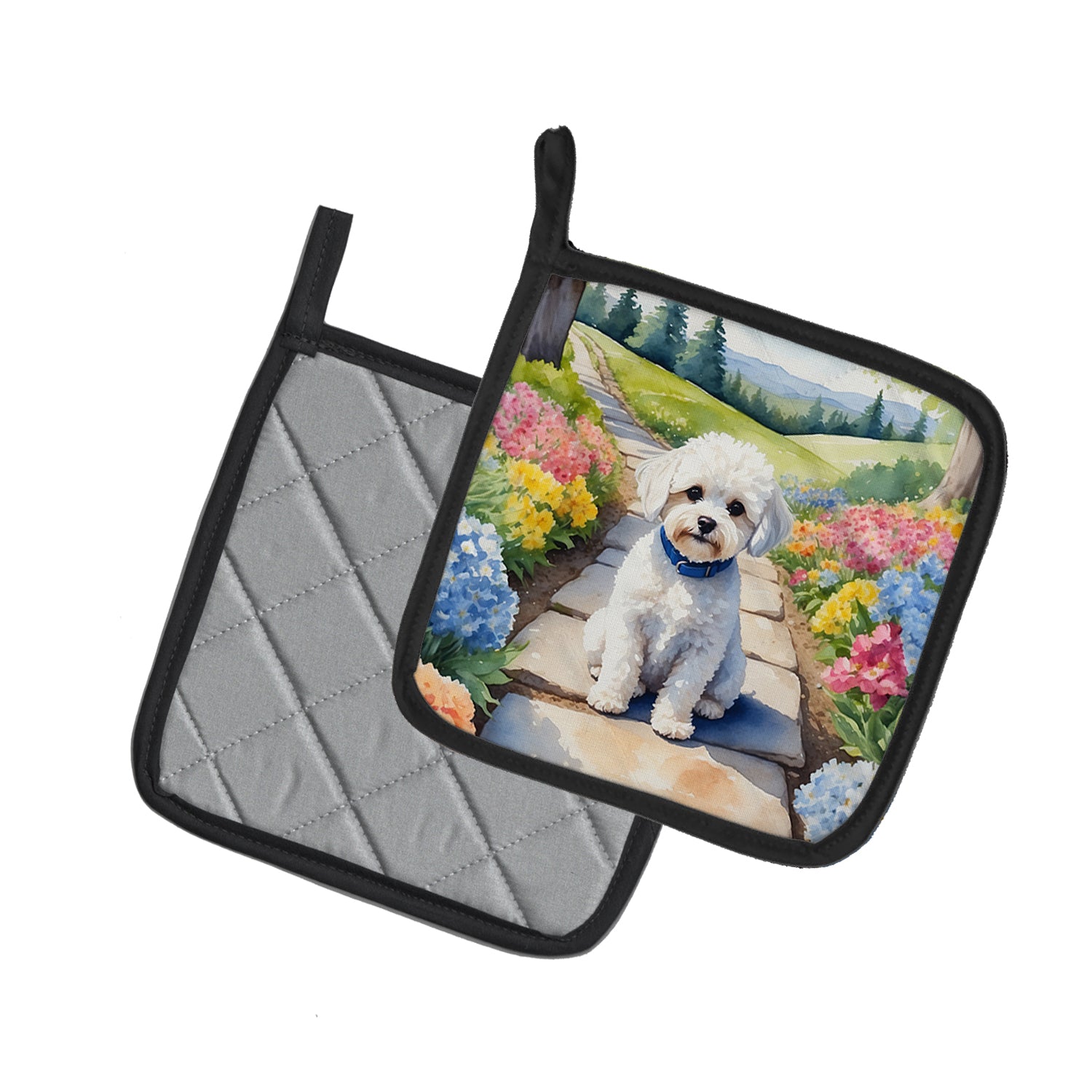 Buy this Maltipoo Spring Path Pair of Pot Holders